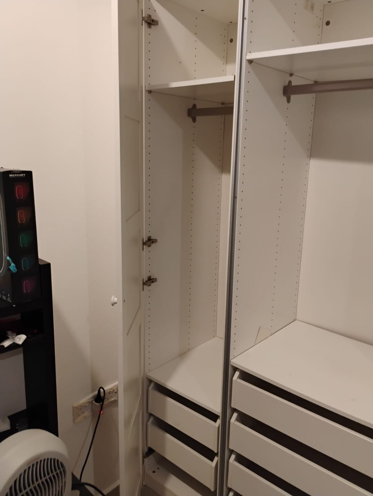 Closet 2 Sliding Mirror Doors 1 Wooden Cabinet Section - Image 5