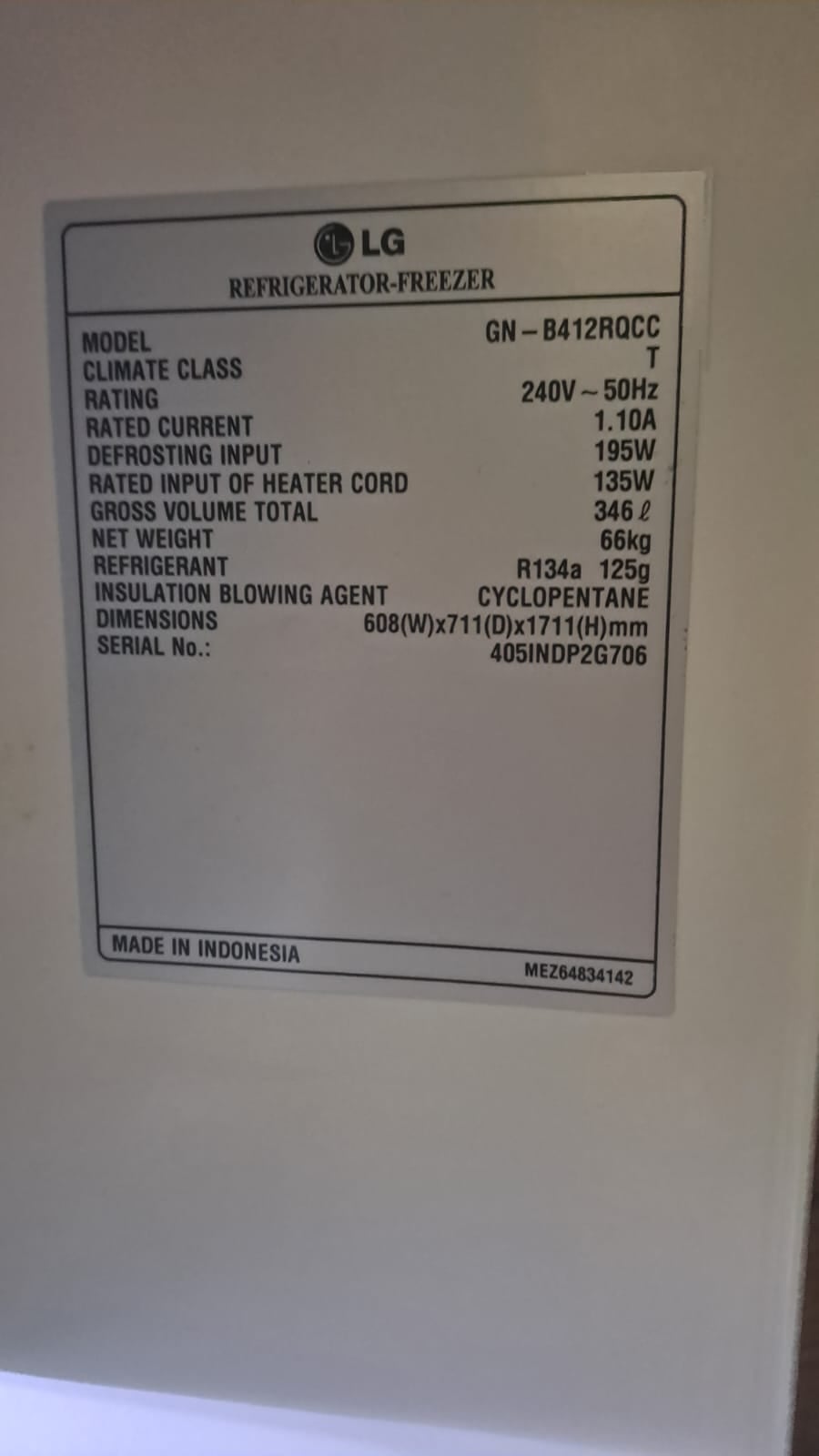 LG Double Door 335 Ltrs. 12 Cu.ft - Image 3