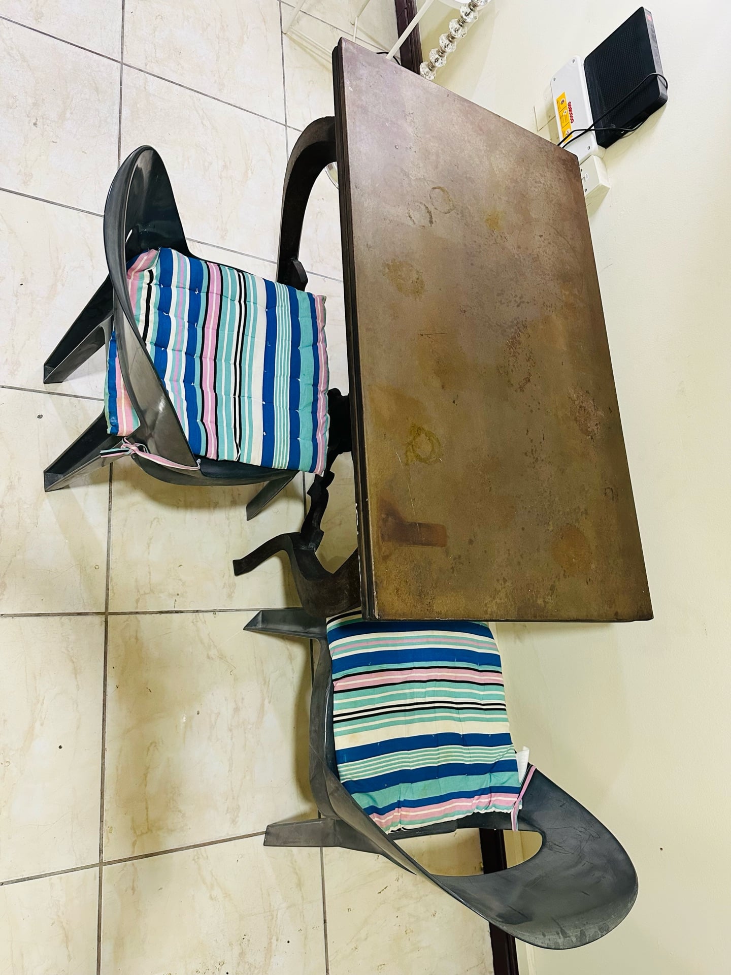 Used steel dining Table with Chairs for Sale - Image 3