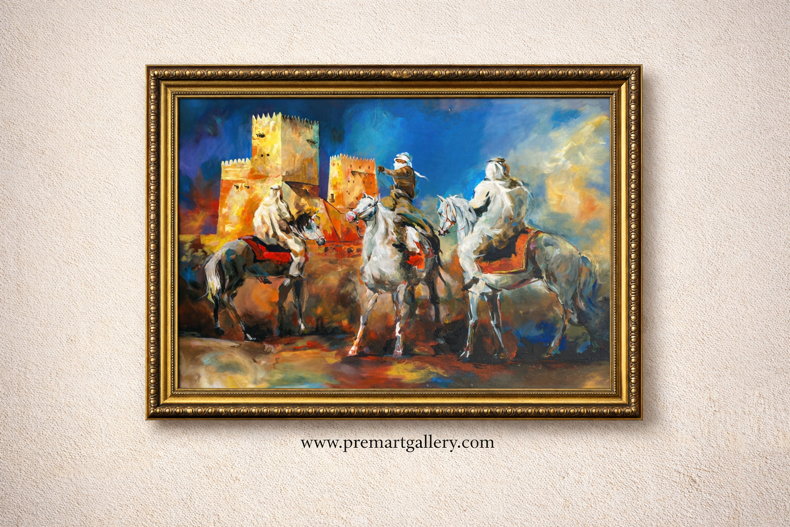 Guardians of Heritage – Arabian Horse Riders | Painting | Wall Art - Image 3