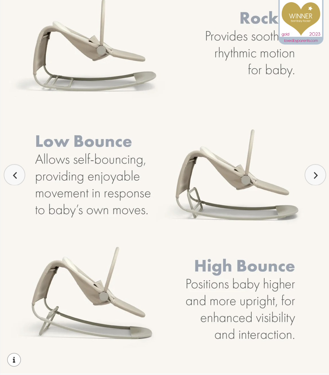 Mamas and Pappas Tempo 3-in-1 Rocker / Bouncer - Sand - Image 4