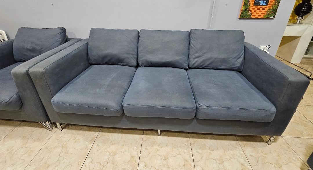 Bluish Grey Sofa Set for Sale - Image 3