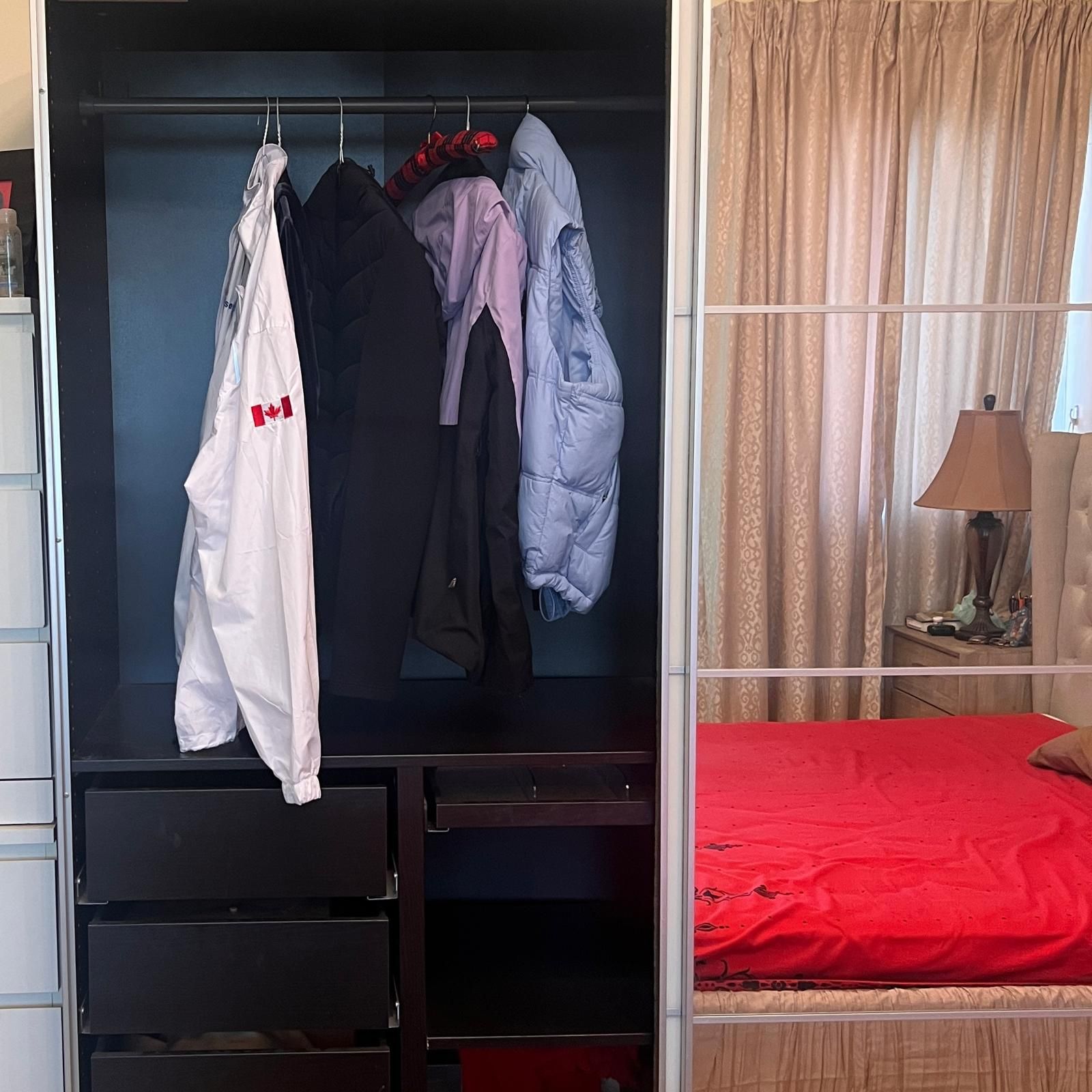 as new IKEA 2 door luxury Wardrobe with 2  sliding doors, white/mirror glass - Image 6