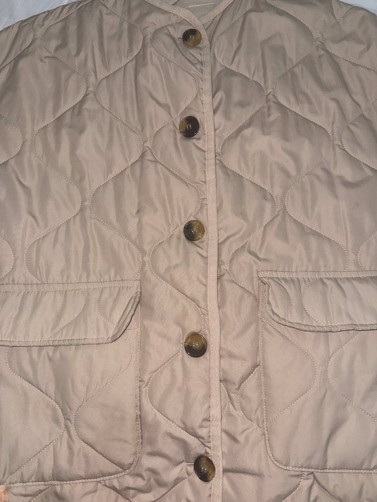 Beige Quilted Jacket (Lightweight) - Image 4