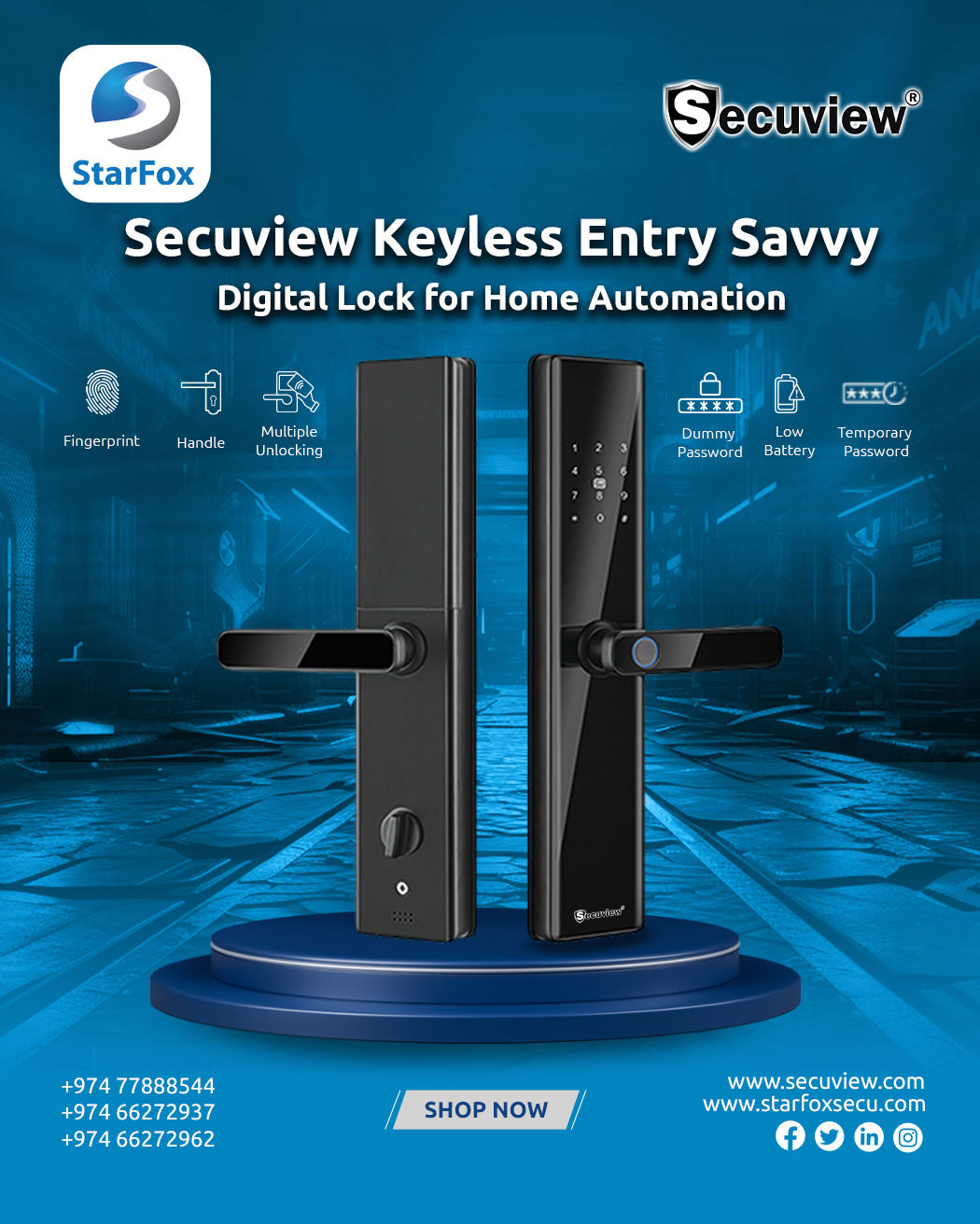 Secuview Keyless Entry Savvy Digital Lock for Home Automation - Image 1