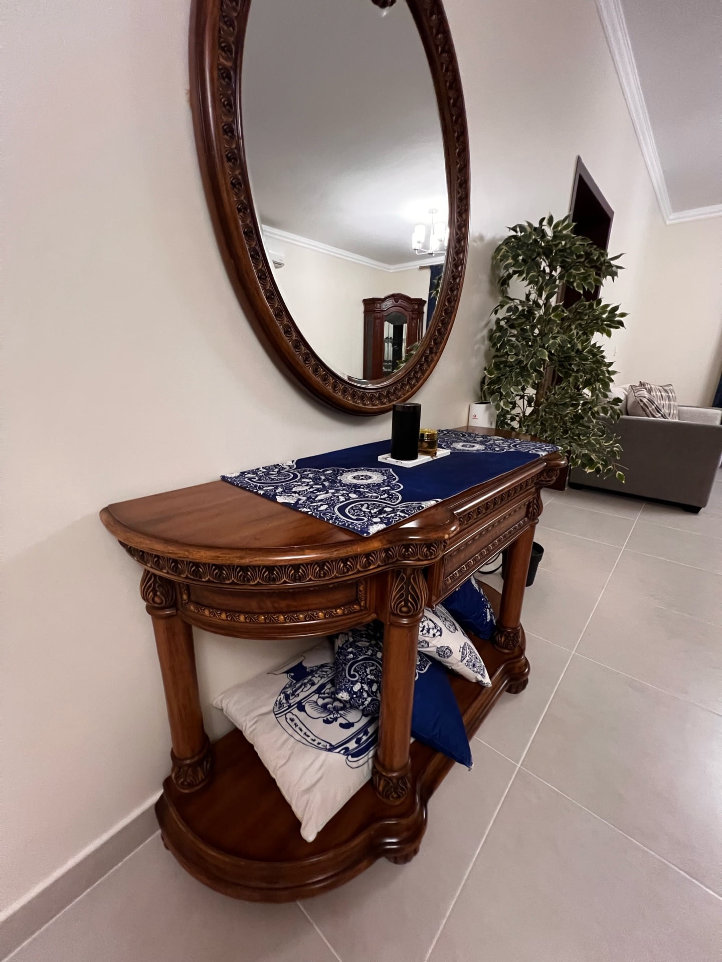 Wooden console with mirror - Image 3