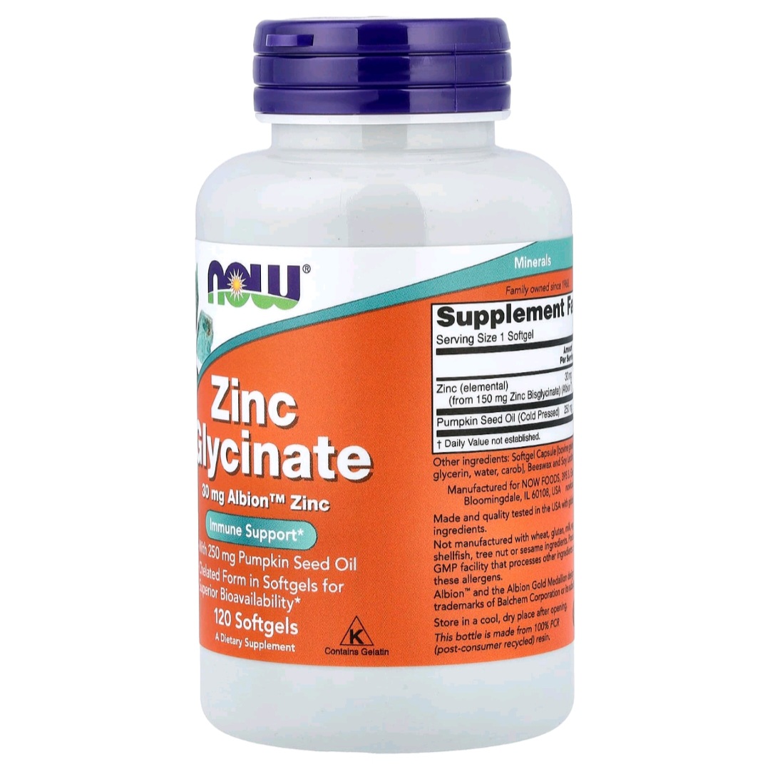 Now Foods - Zinc Glycinate 30 mg, 120 capsules - Image 4