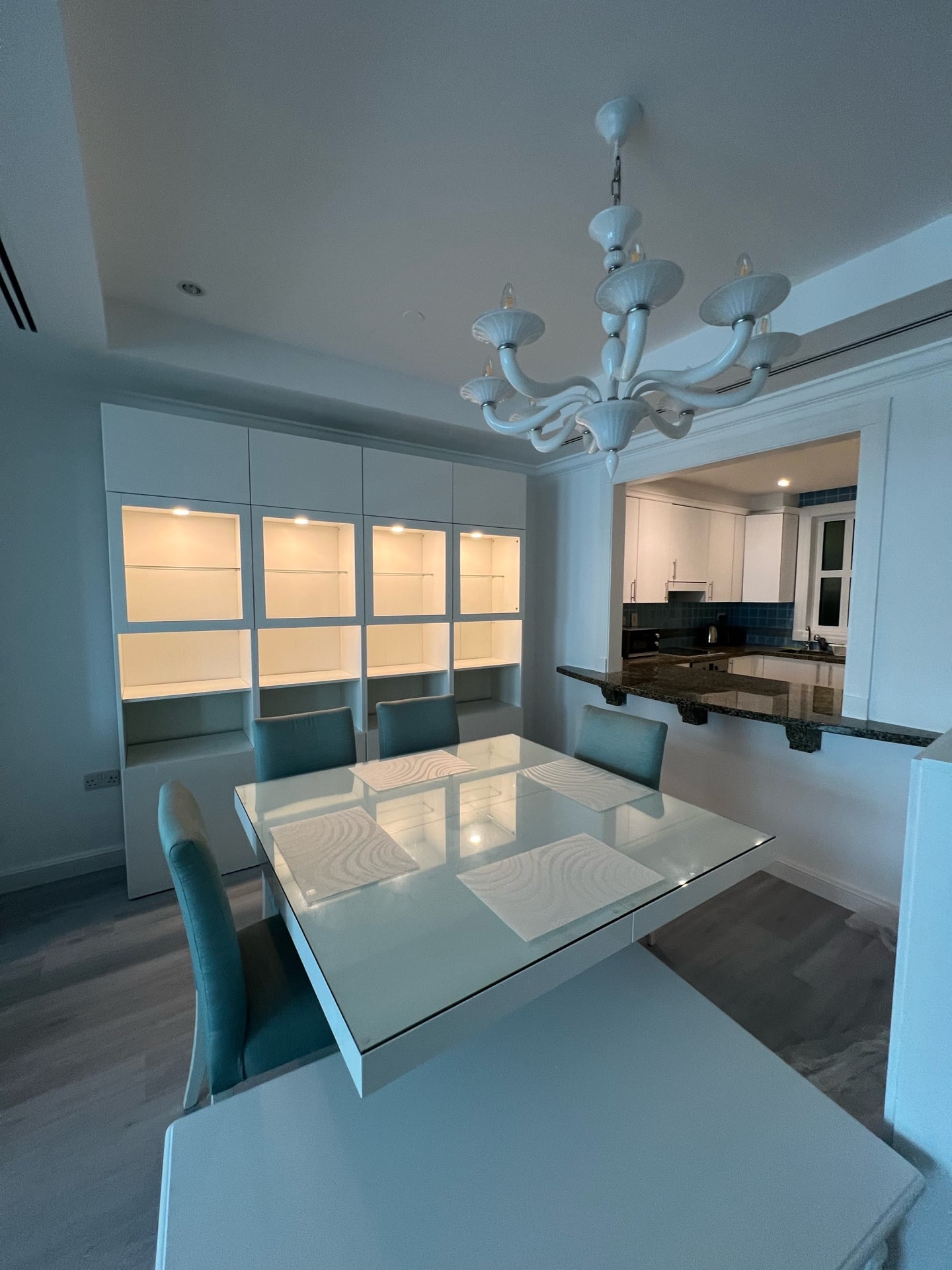 Square Solid wood Dining Table with tempered glass top - Image 7