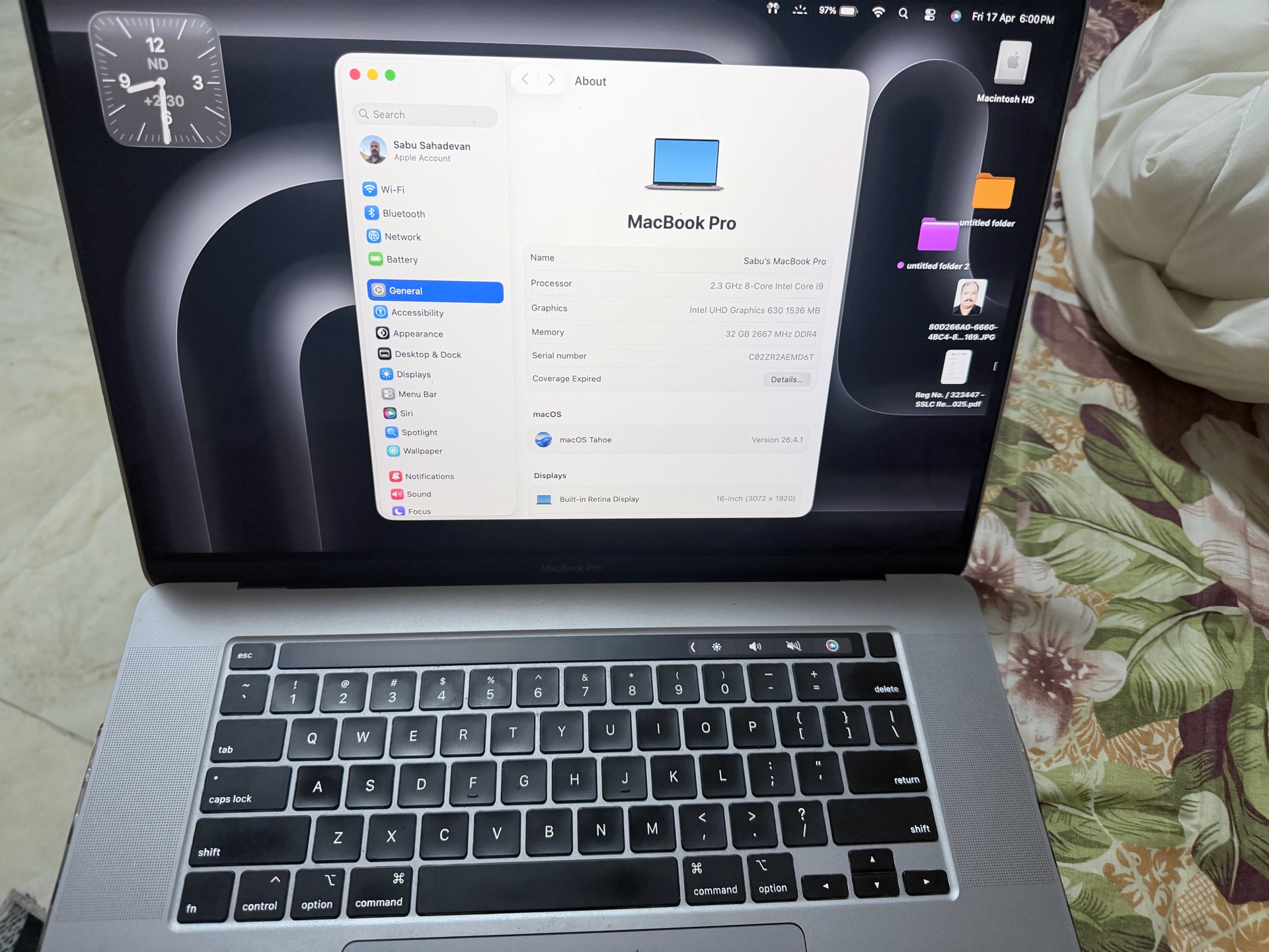 ماك بوك برو 16 إنش بمعالج i9 وذاكرة رام 32 جيجابايت - Image 7