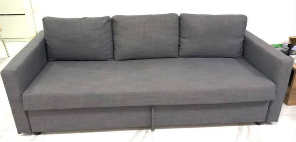 ikea Three-seat sofa-bed, Skiftebo dark grey - Image 1