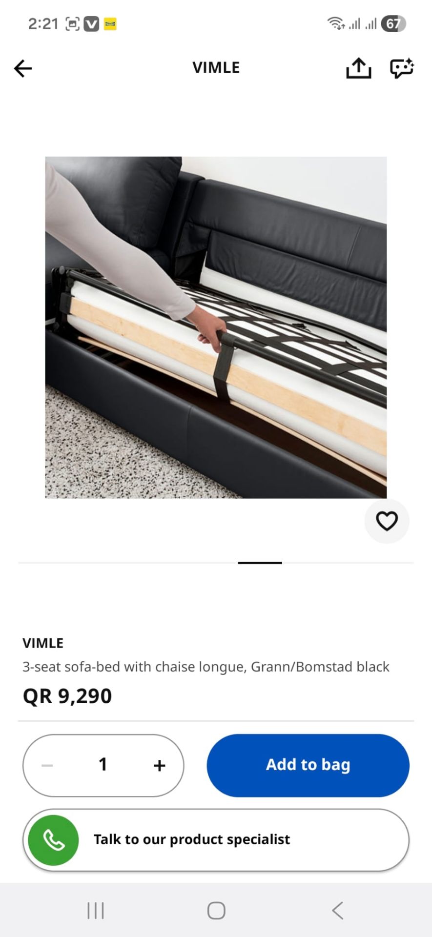 IKEA VIMLE,
 leather, L ship
Sofa come bed 
storeg good 
conditions Very comfort - Image 9