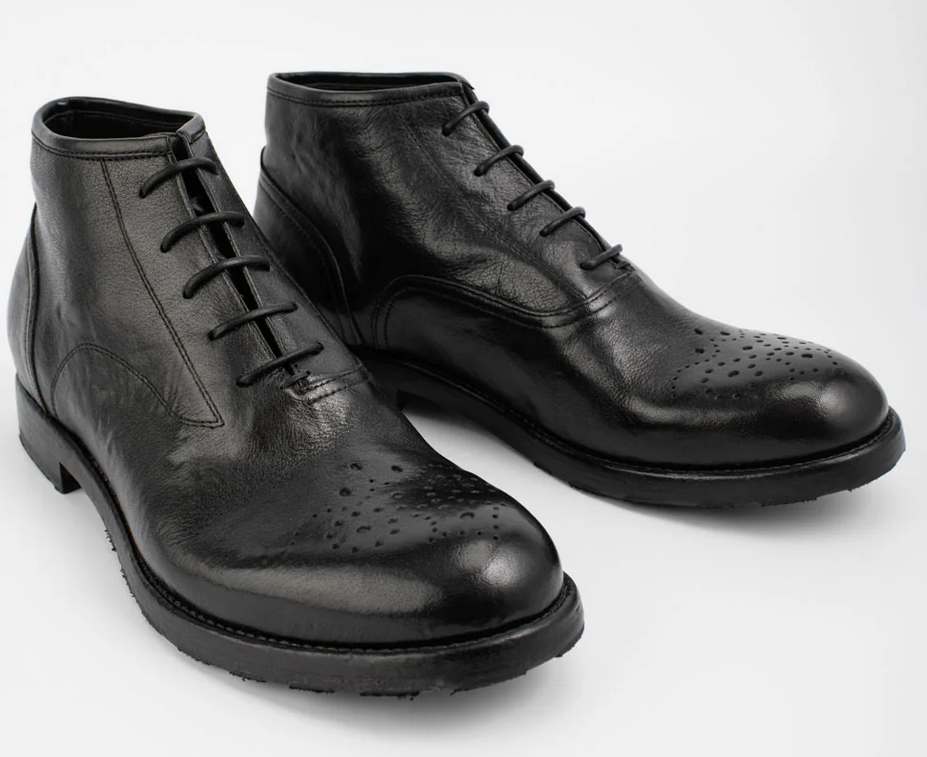 Italian Aston Imperial Black Leather Chukka Boots - Image 2