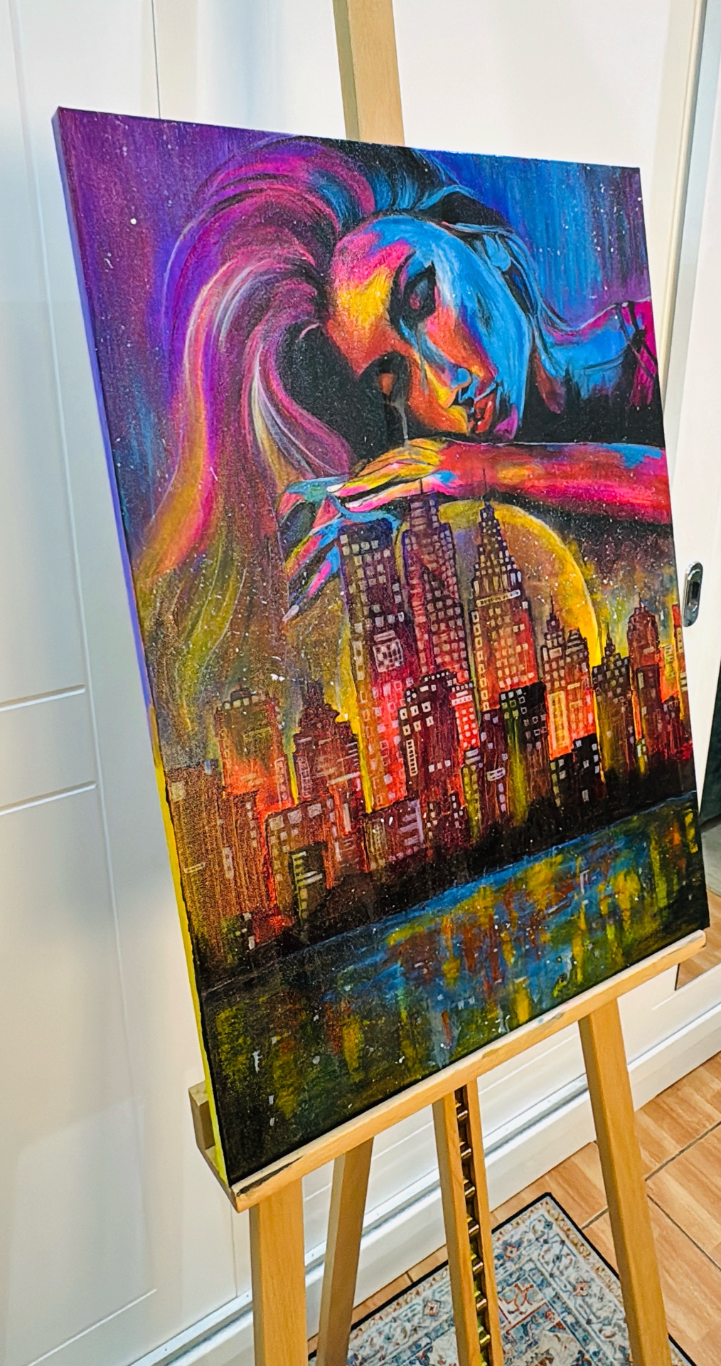 Dreamscape City – Original Hand Painted Canvas (50x70cm) - Image 2