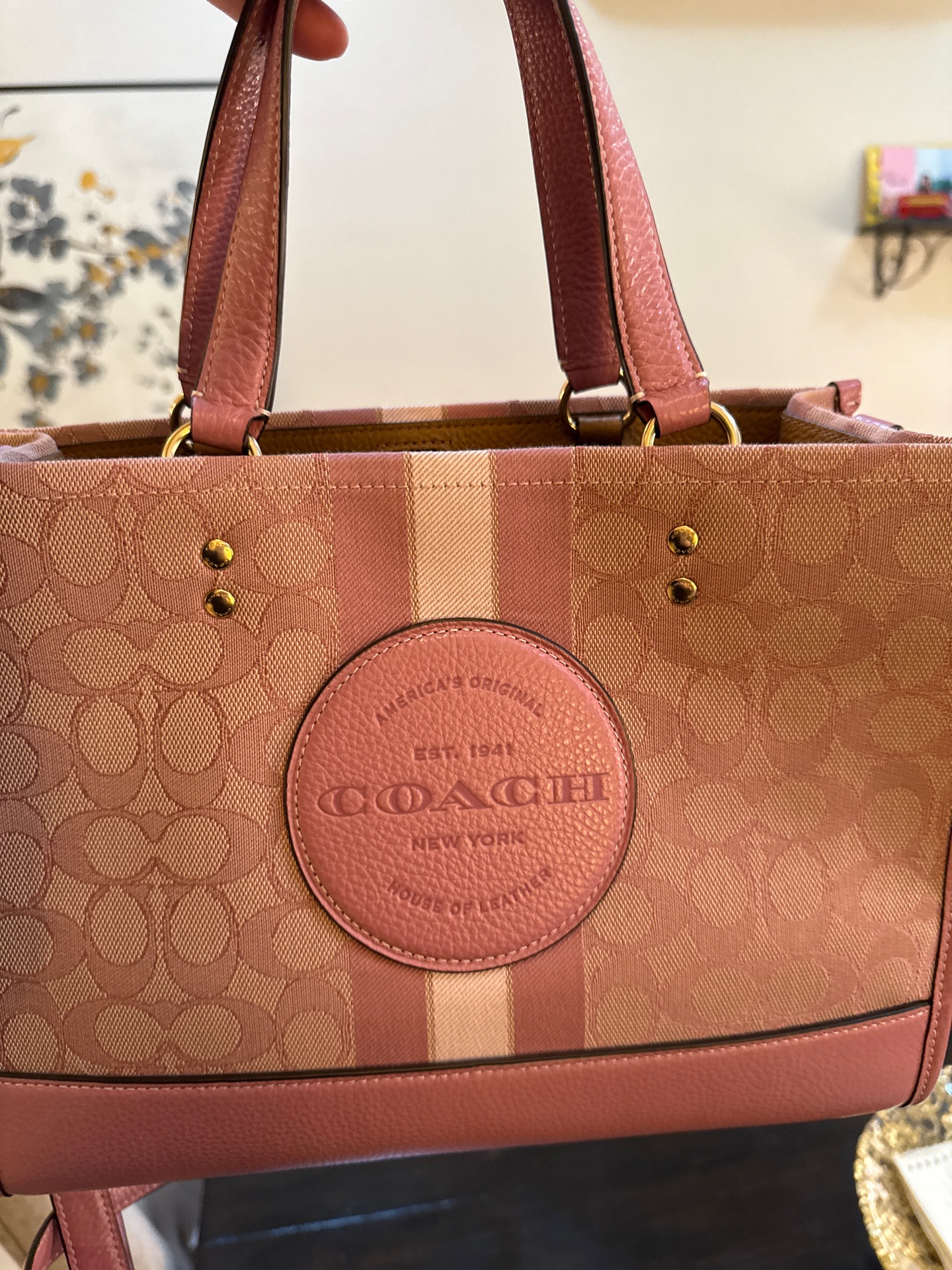 Dempsey Carryall In Signature Jacquard With Stripe And Coach Patch - Image 3