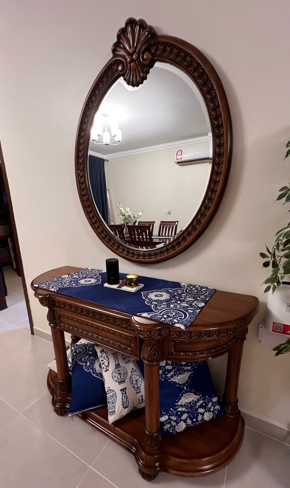 Wooden console with mirror - Image 2