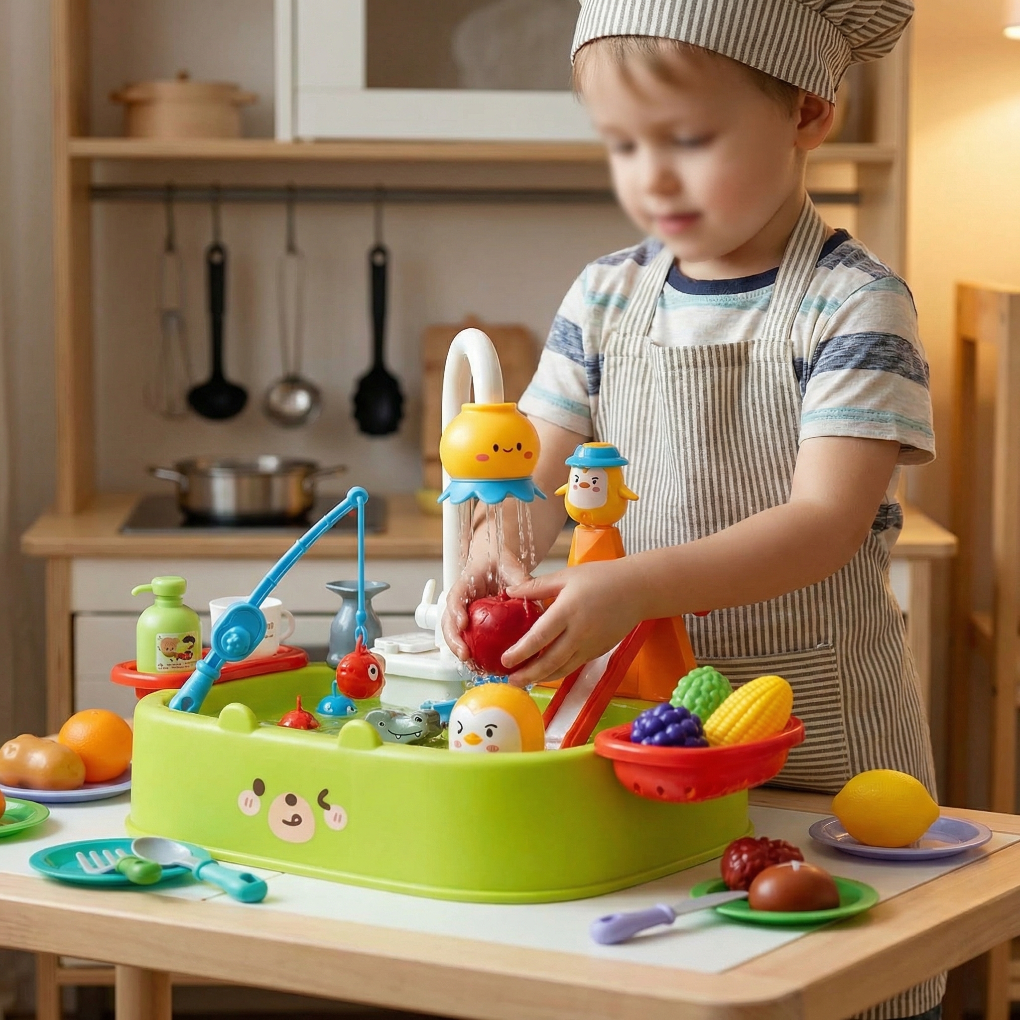 Go Fishing Play Water Sink Toy – Rotating Water Play Set - Image 2