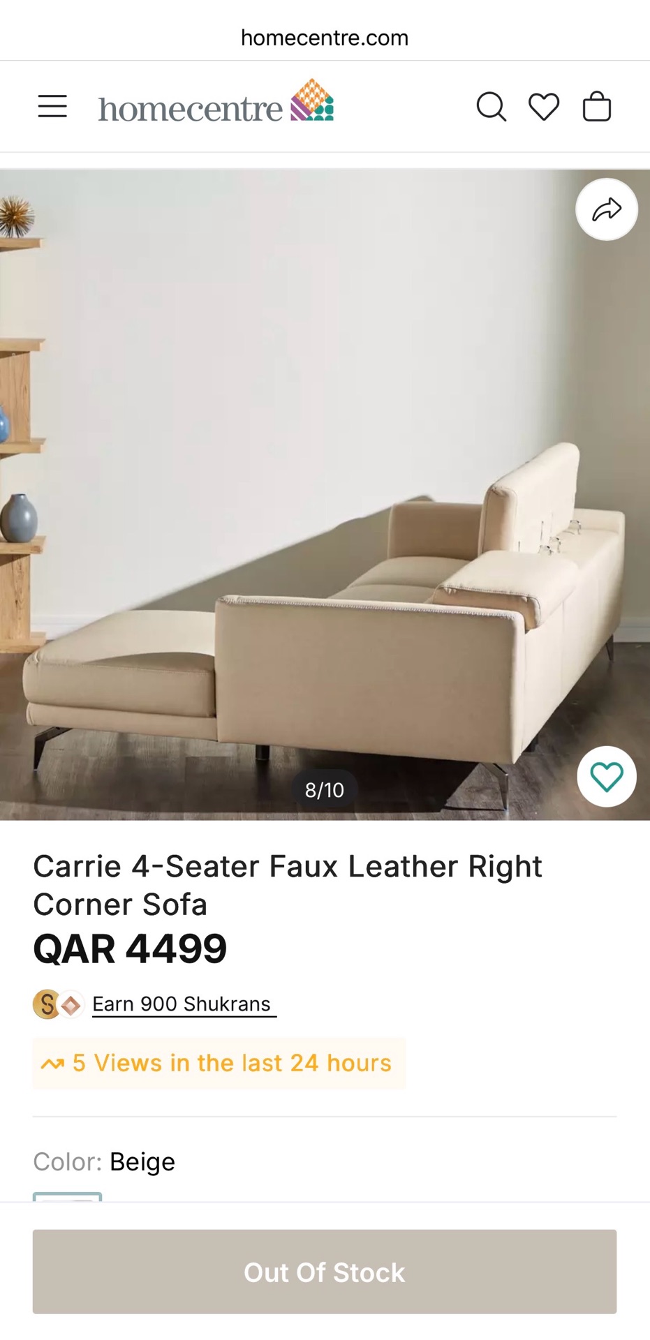 Home Centre 4-Seater Faux Leather Sofa + FREE Coffee Table - Image 4