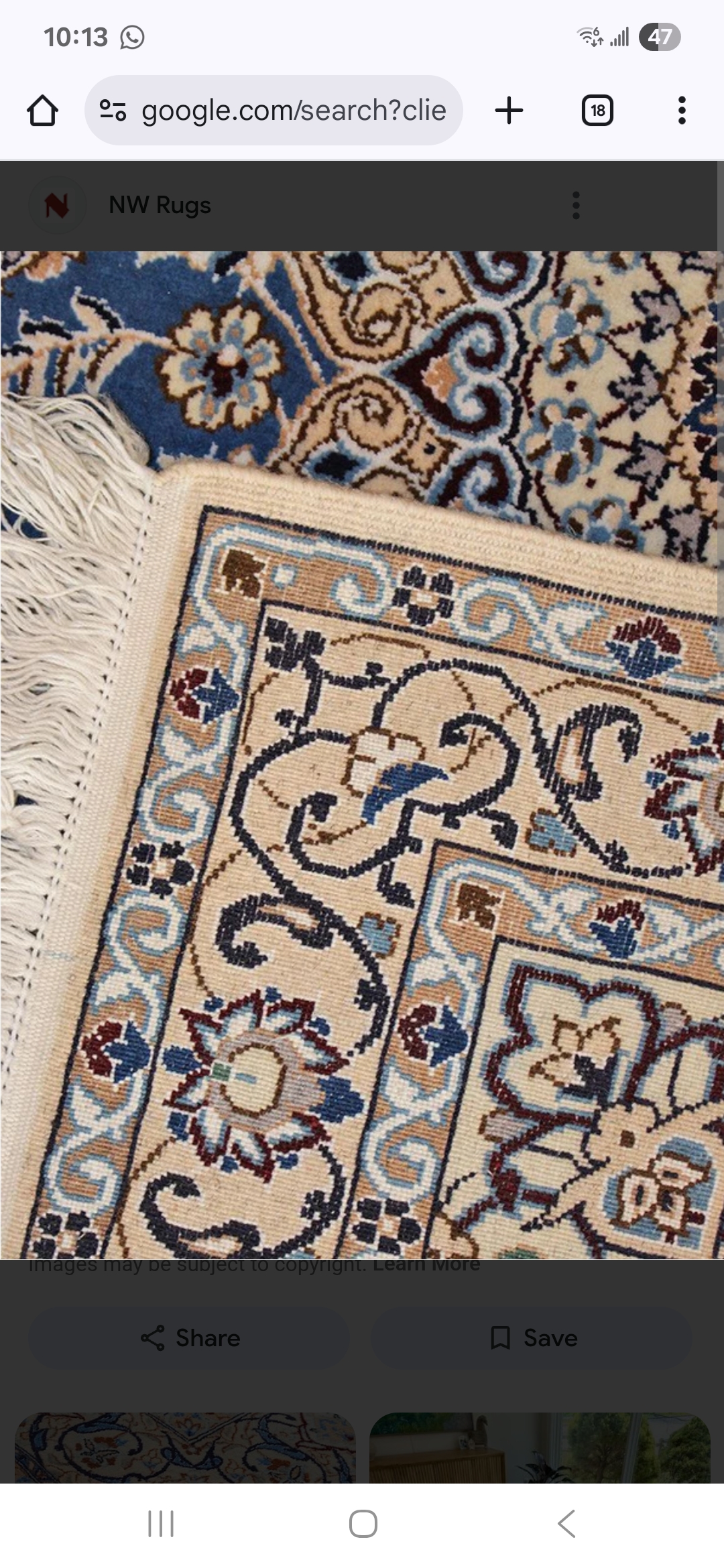 Hand made iranian nine rug  - Image 4