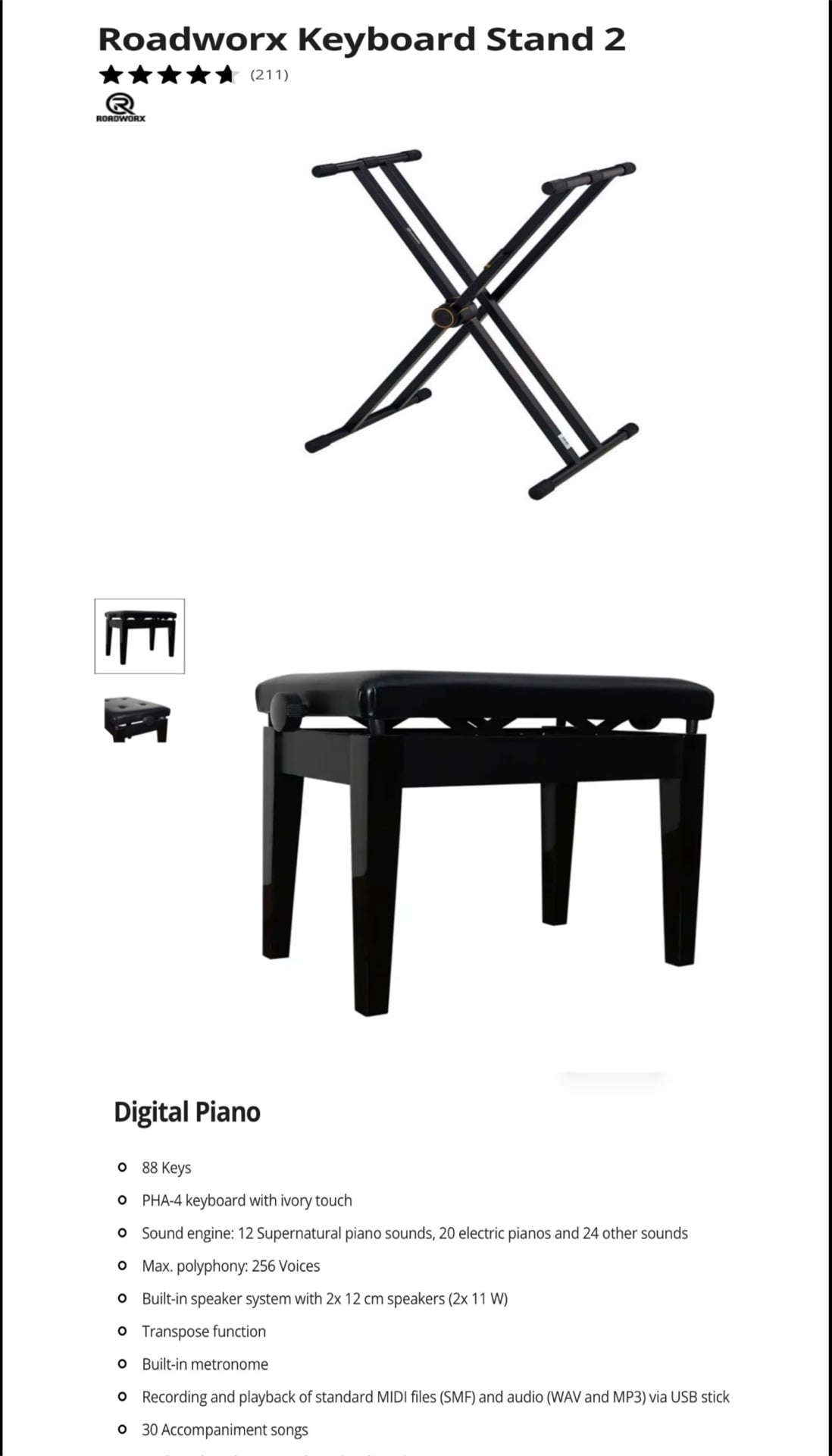Roland FP-30X Keyboard + Stand + Bench + Cover - Image 2