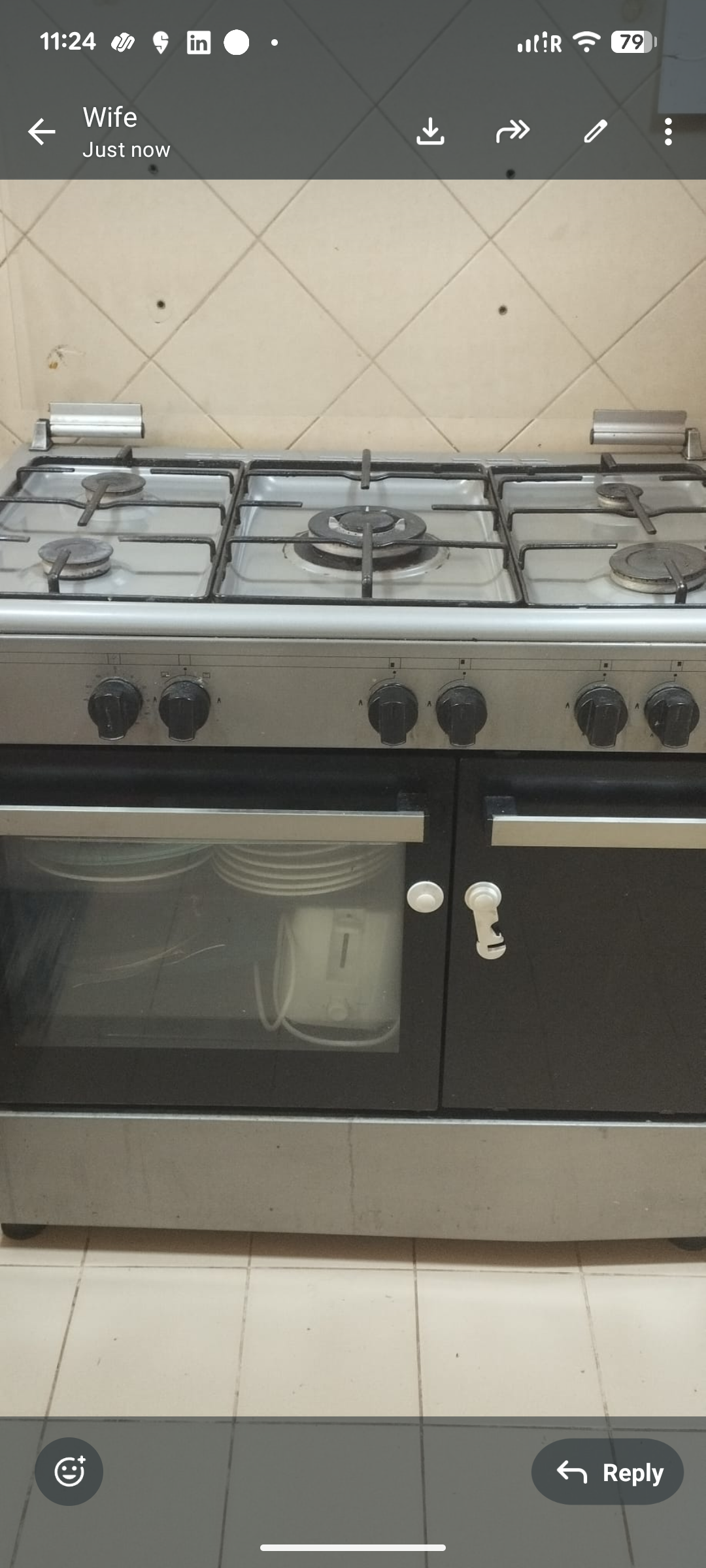 Oscar stove with oven, 5 Burner and gas cylinder storage  - Image 4
