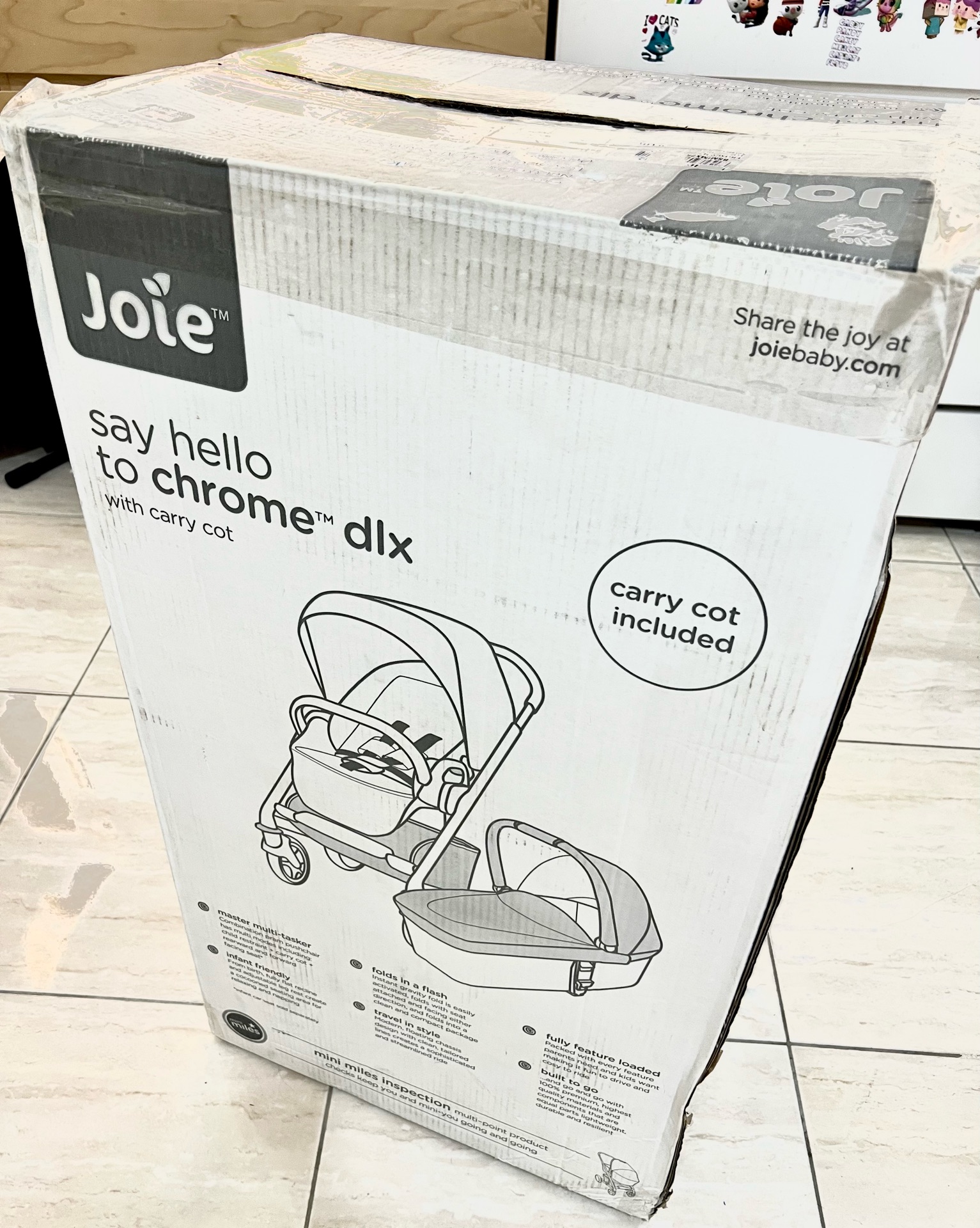 Joie® Chrome Cot with Carry Cot.  - Image 2