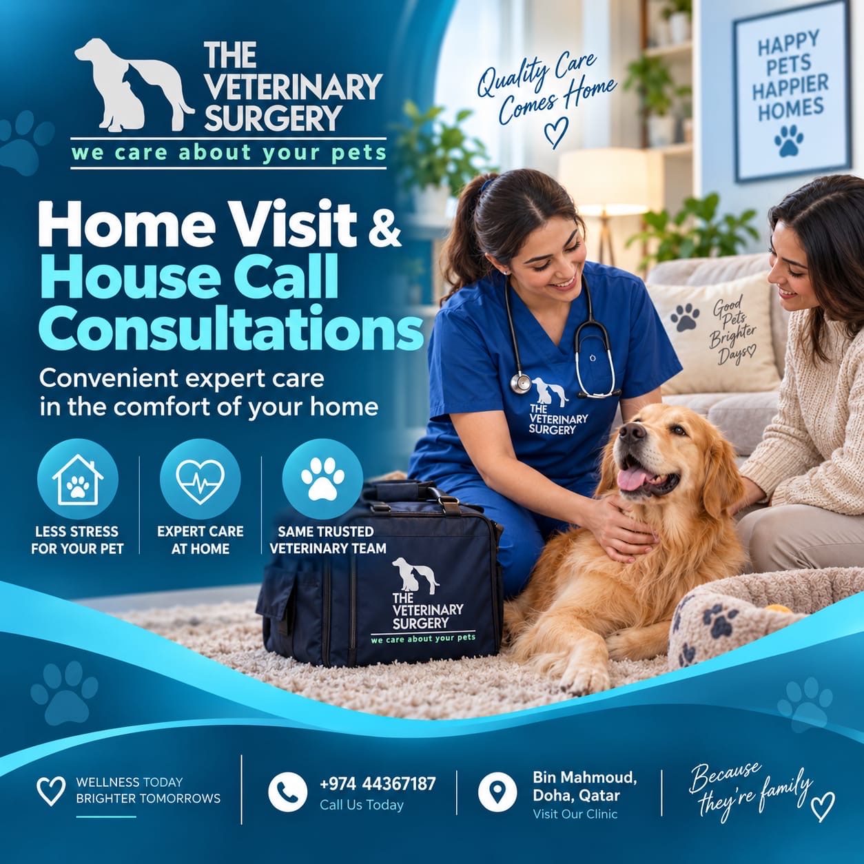 🐾 Vet at Your Doorstep – Veterinary Home Visits in Doha! 🏠🐶🐱