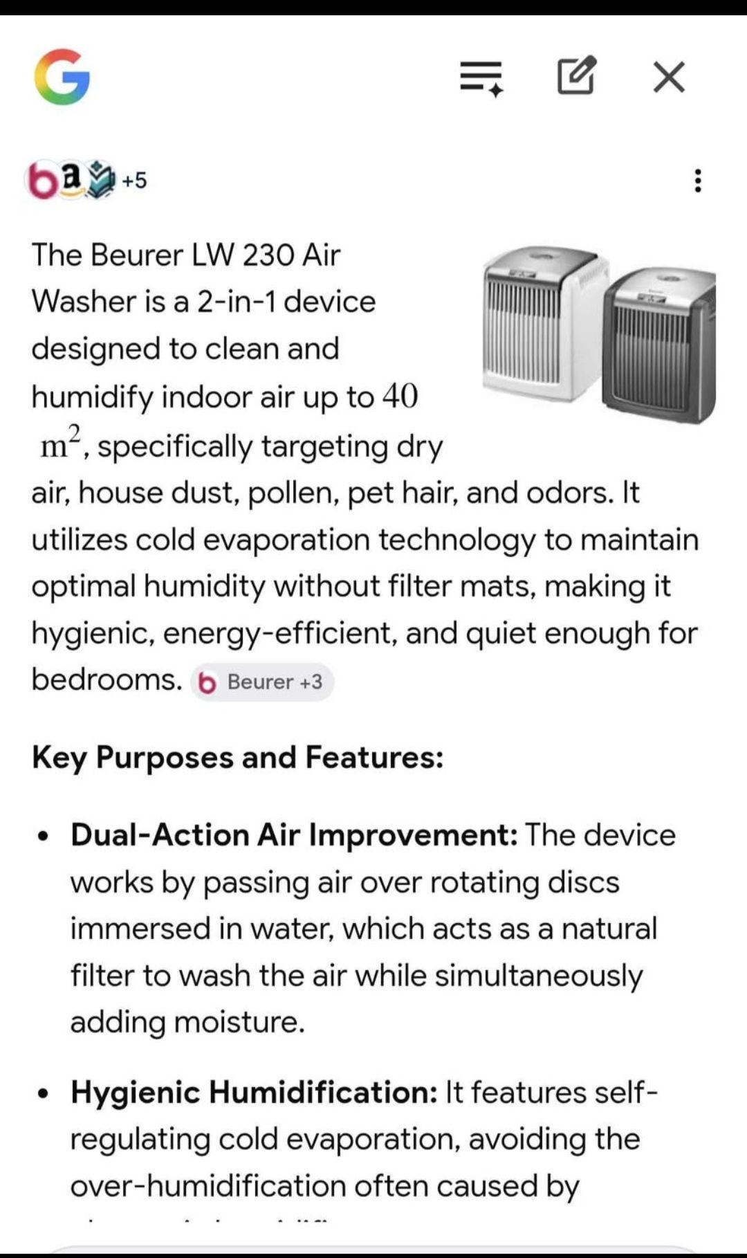 Lg air purifier. Burer air washer - Image 7