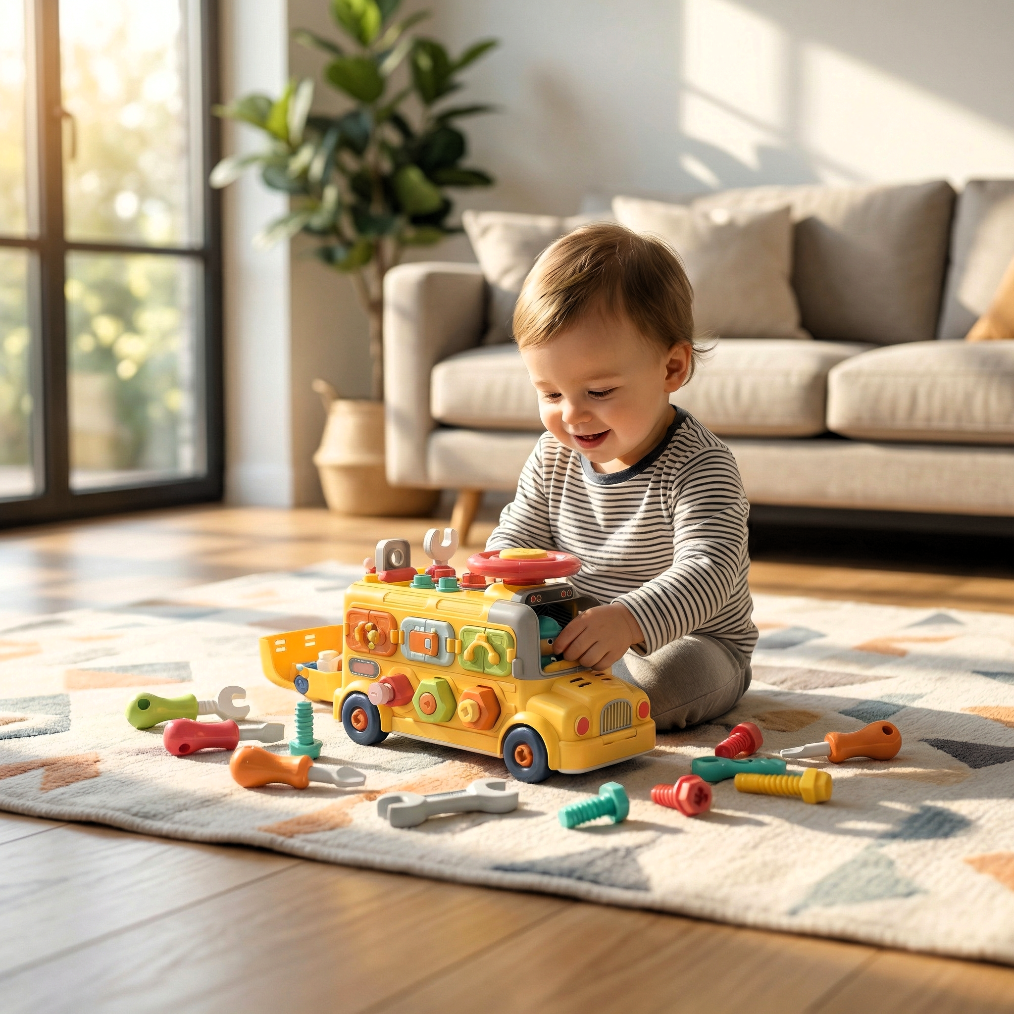 Kids Take Apart Bus Tool Toy - Image 2