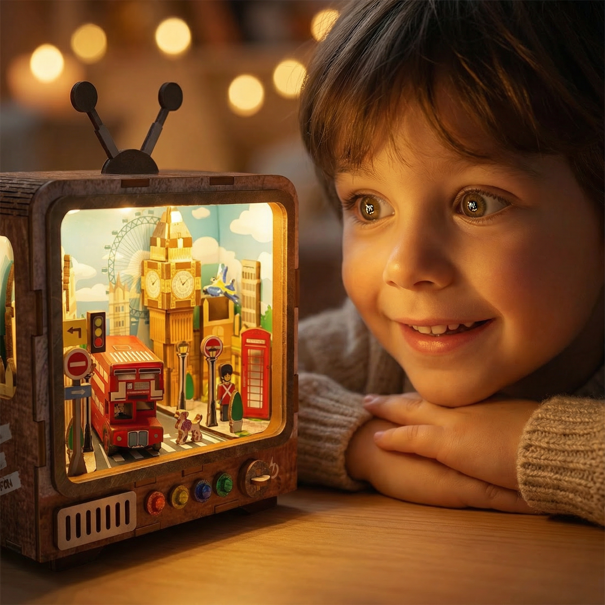 My City DIY Mini TV Scene with Light – London (72Qar) & Paris(68) - Image 3