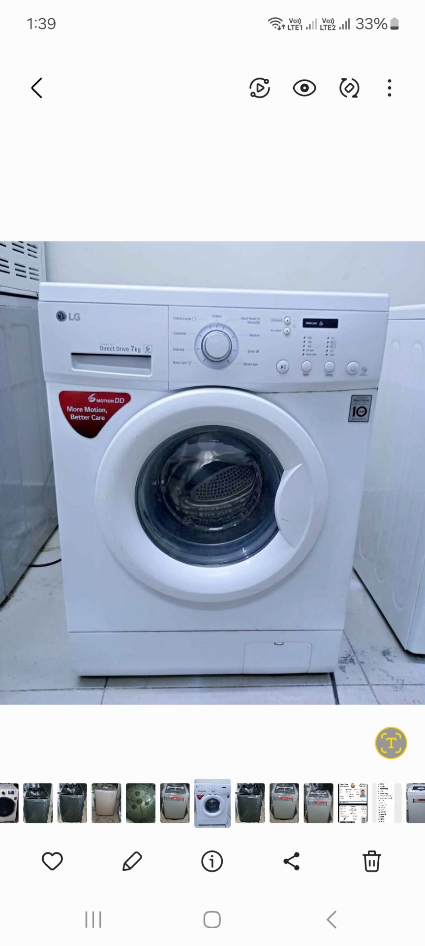 LG 7kg washing machine for sale  - Image 3