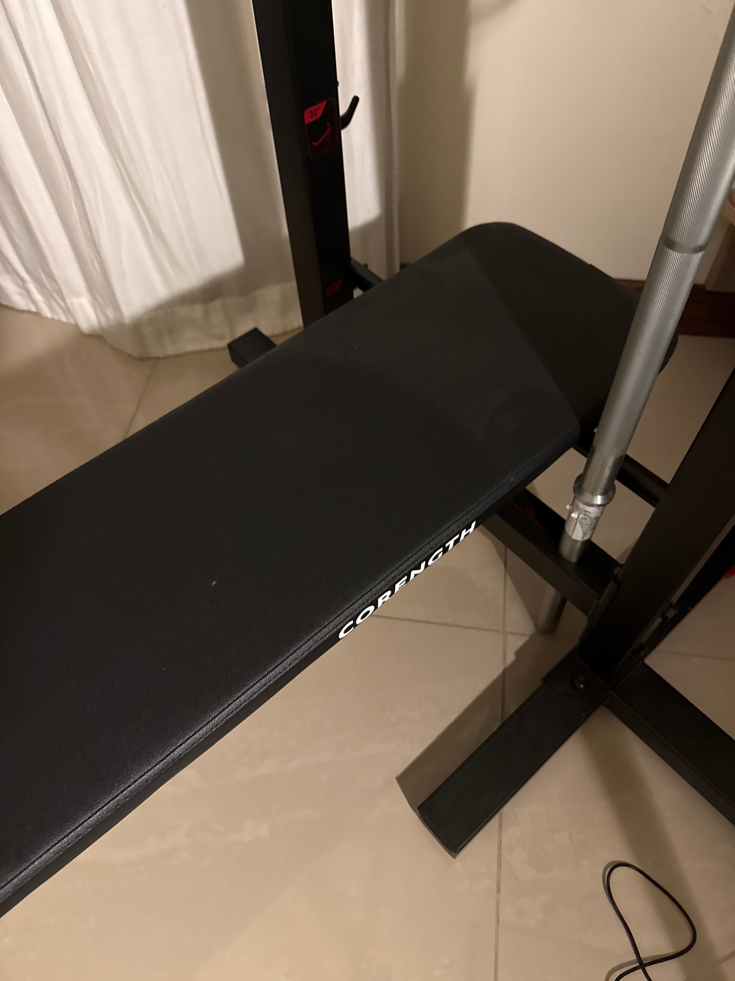 Bench with bar and 2x20kg weights  - Image 4