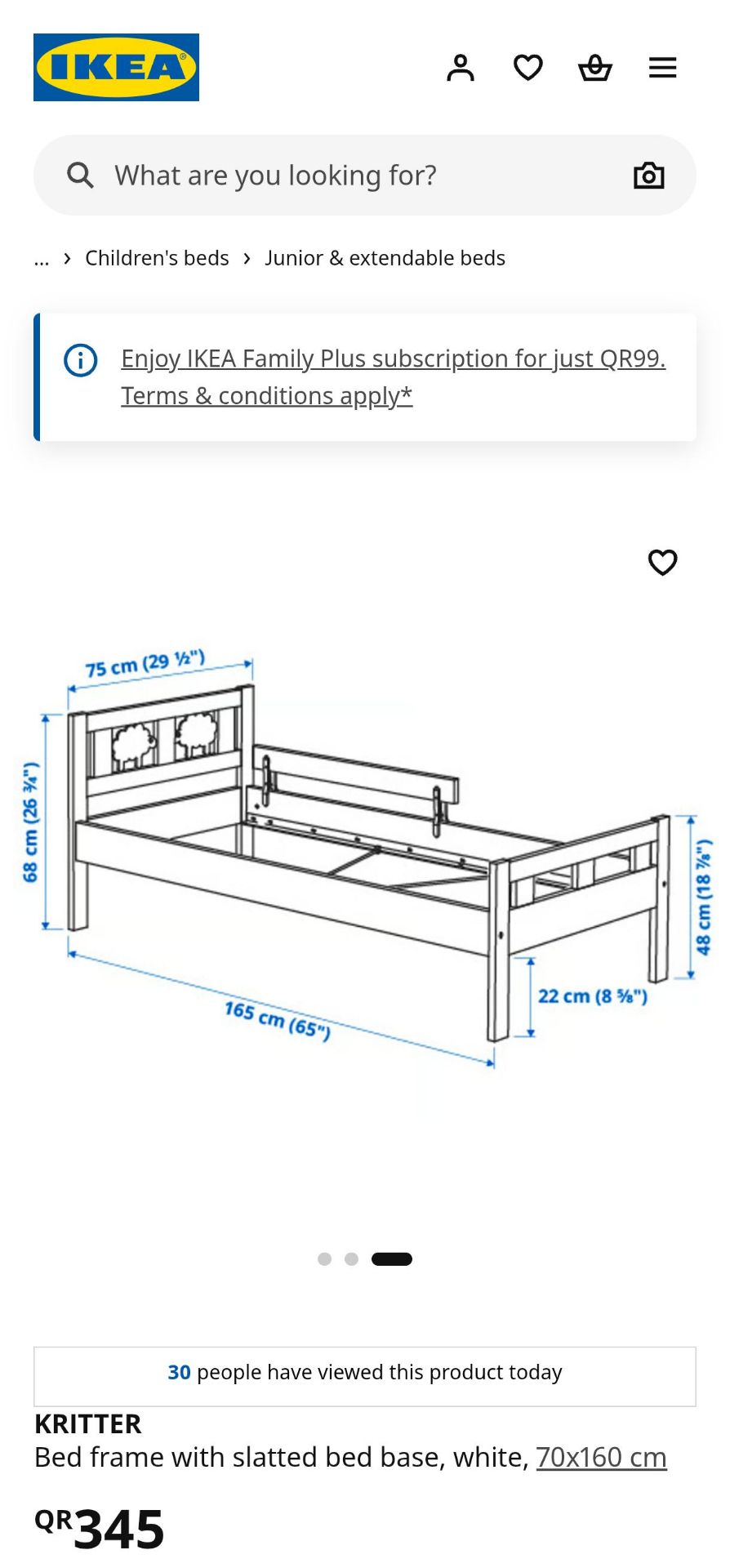IKEA kids bed frame with mattress  - Image 2