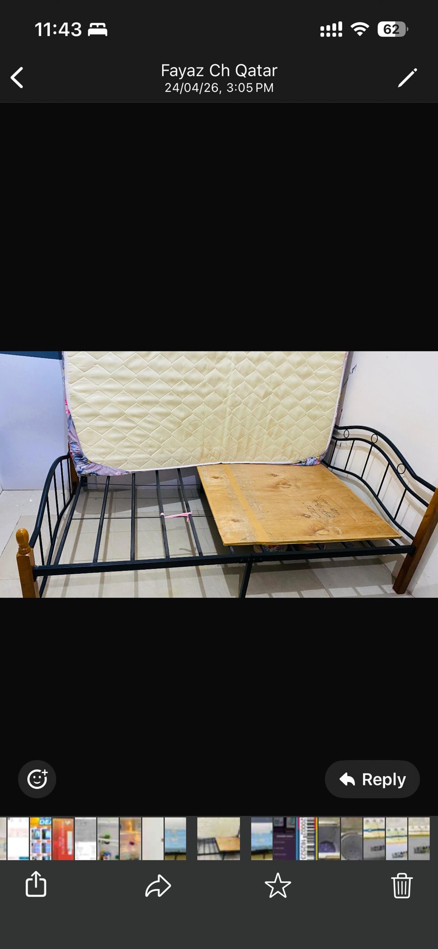 Urgent sale Queen size Bed set and bed mattress at just 200/- - Image 2