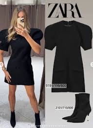 Zara Black Mini Dress S size - Image 4