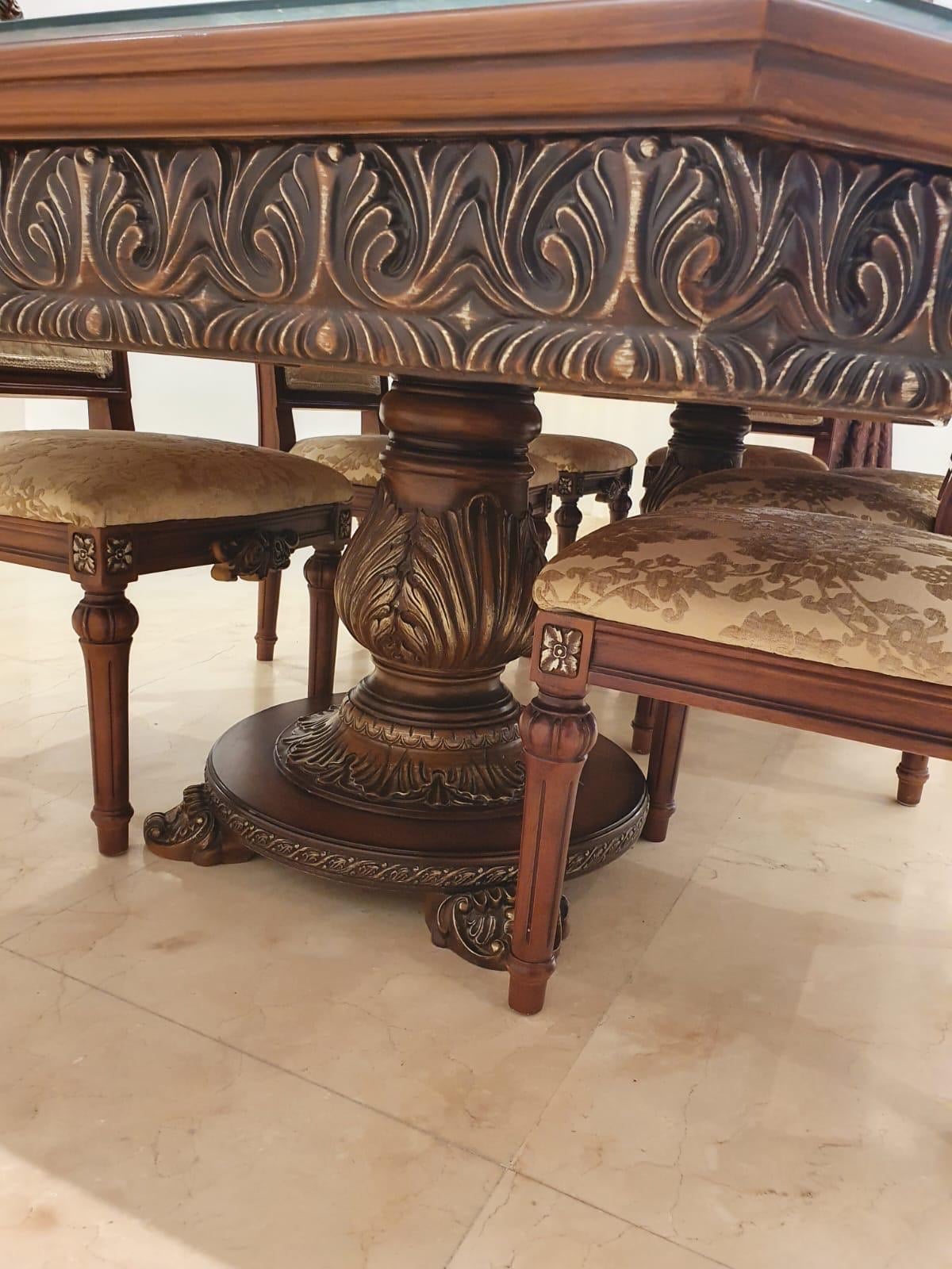 Beautiful Hand carved wooden dinning table - Image 4