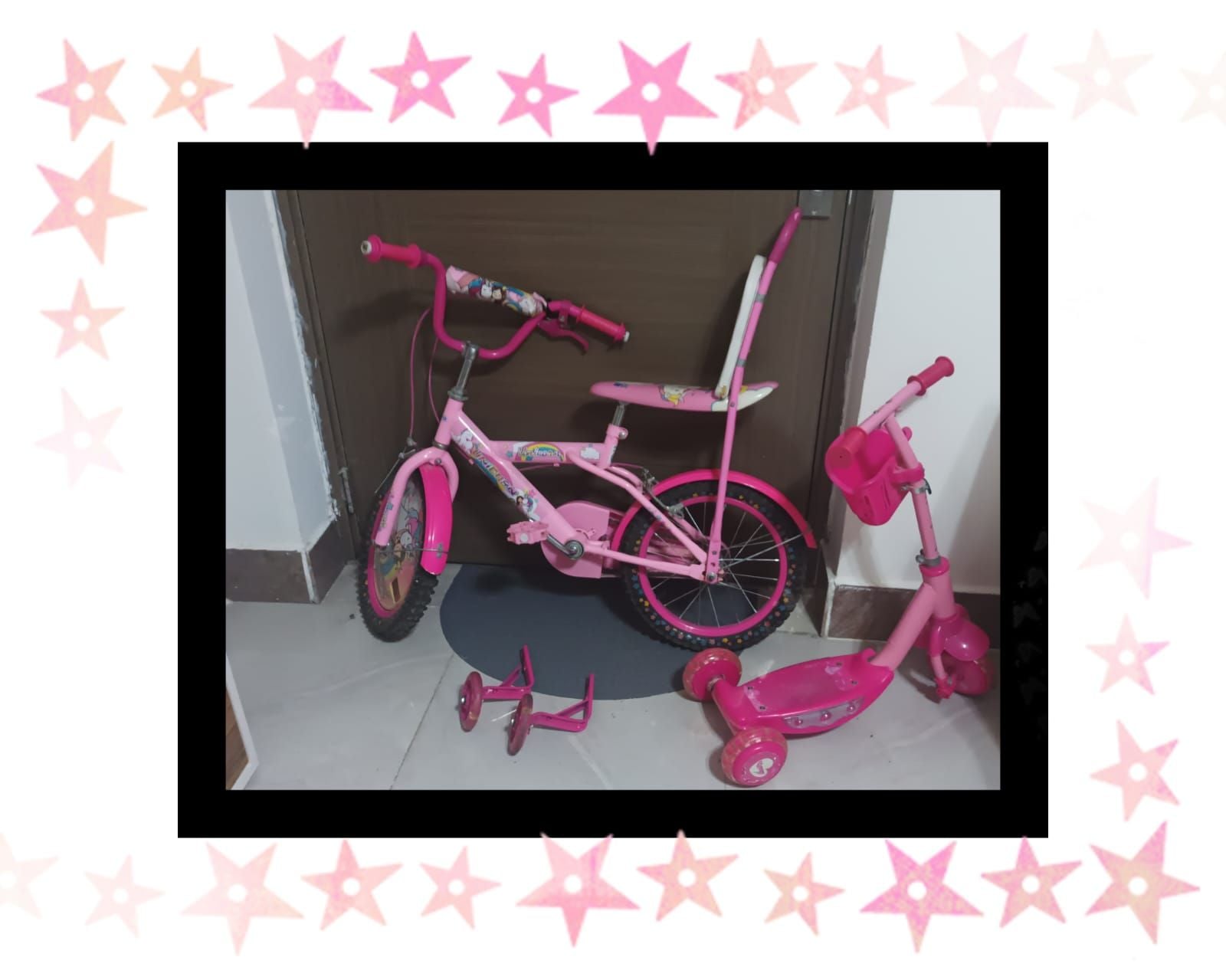 🦄 Unicorn Pink Cycle with balance wheels  - Image 4