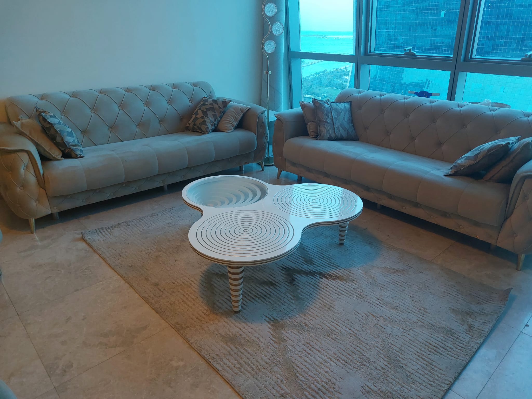 Premium Full Sofa Set + Table, Lamp & Cushions – Excellent Condition - Image 1
