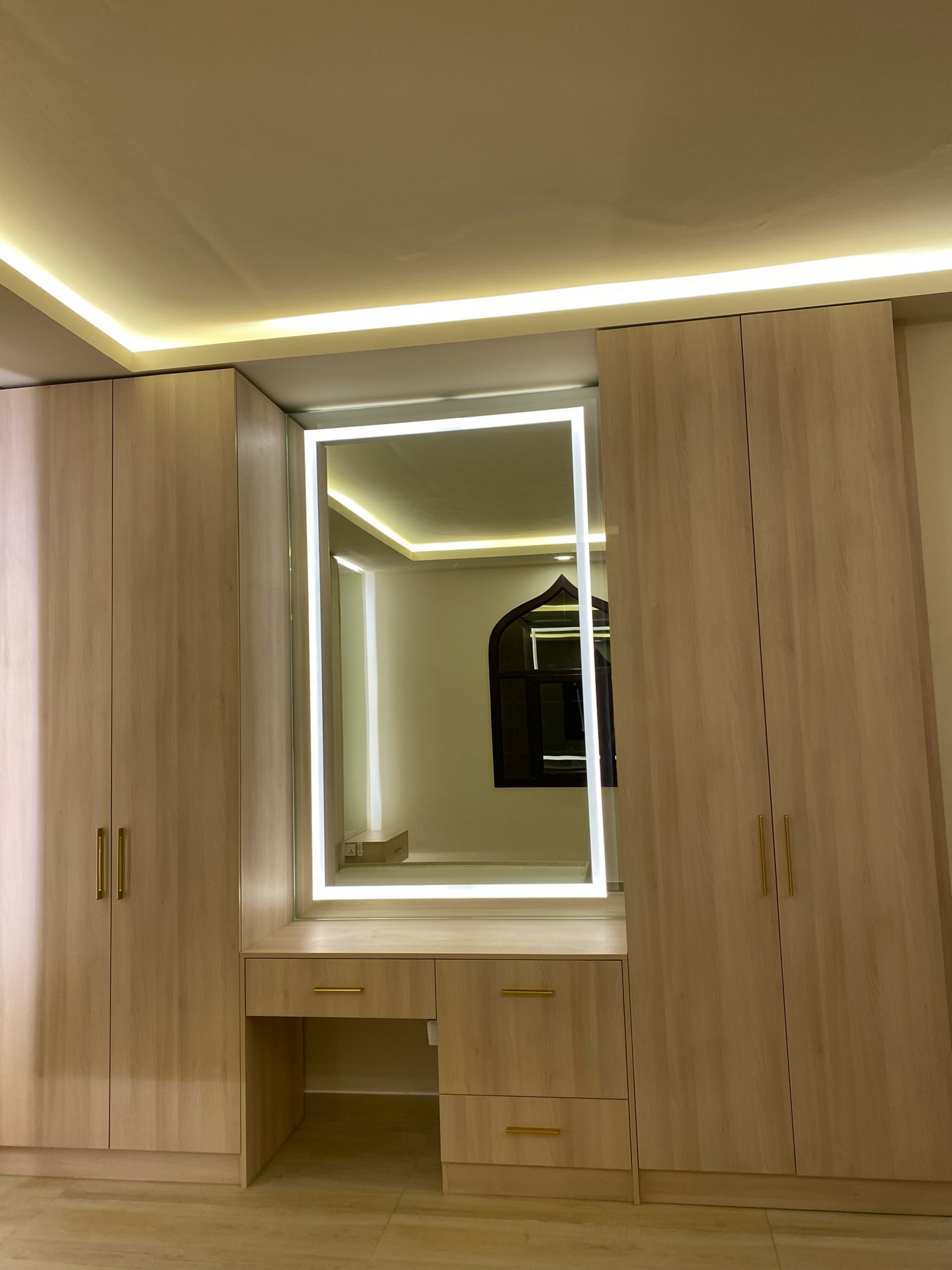 wooden Cabinet and bad  mirror  - Image 2
