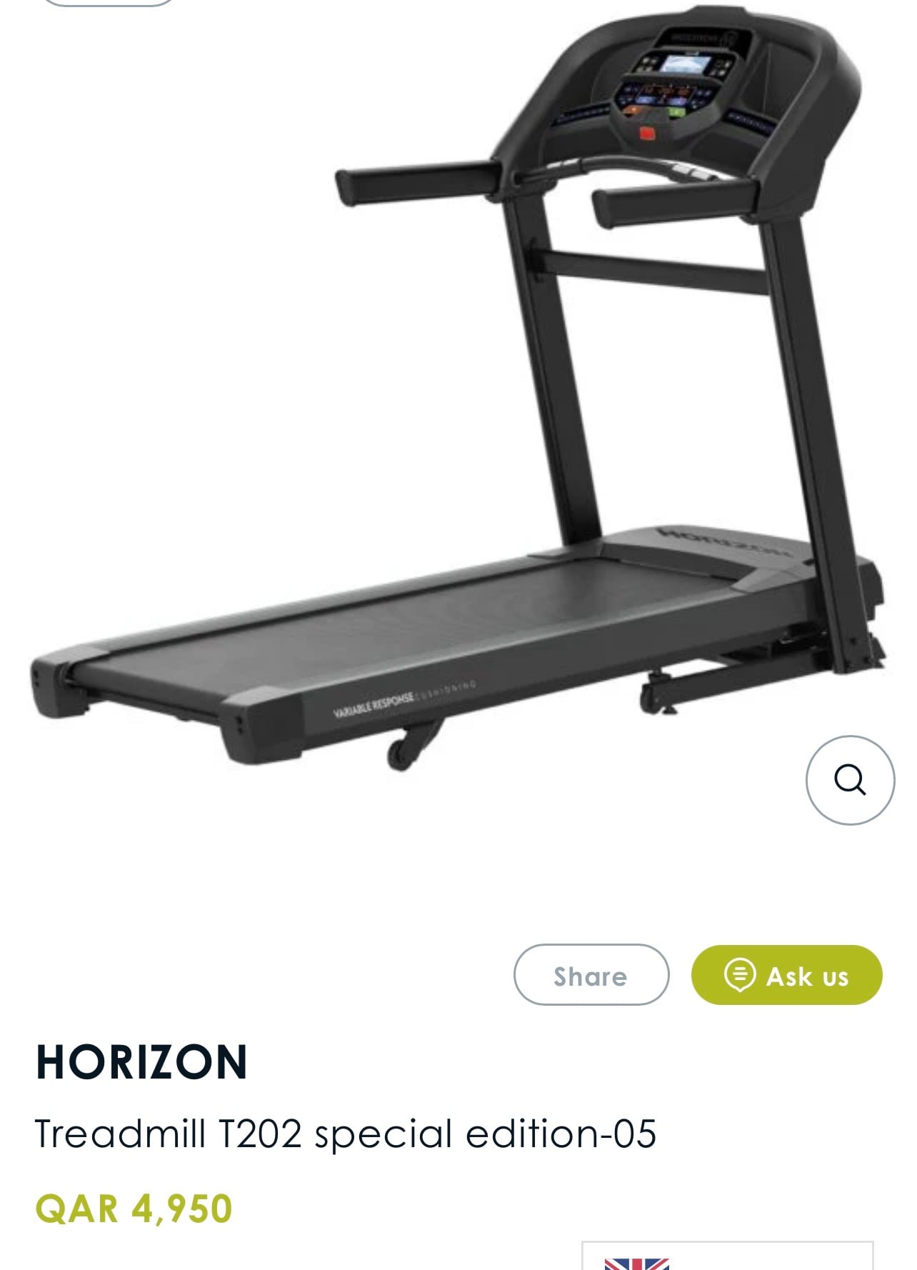 HORIZON T202 treadmill for sale - Image 1