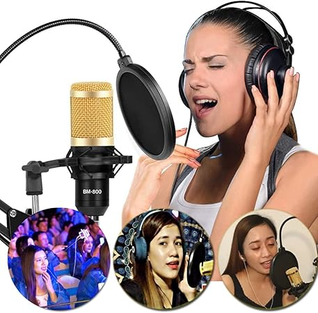 Singing Live Sound Card + Professional Condenser Microphone V8S - Image 4