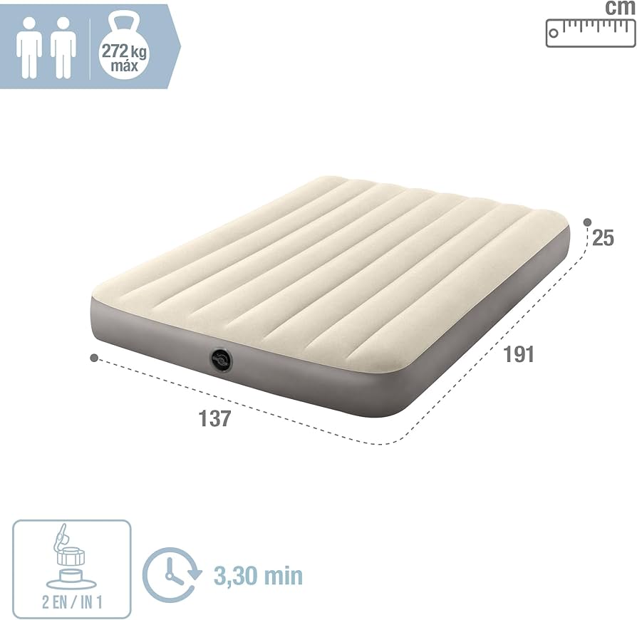 Intex Dura Beam Double High Air Mattress with Air pump - Image 4