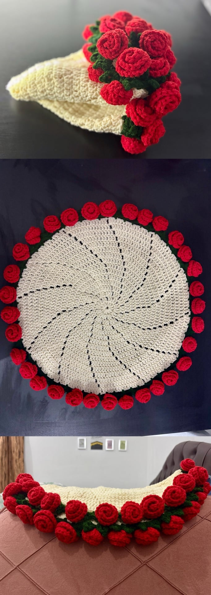Handmade crochet coaster bouquet - Image 4