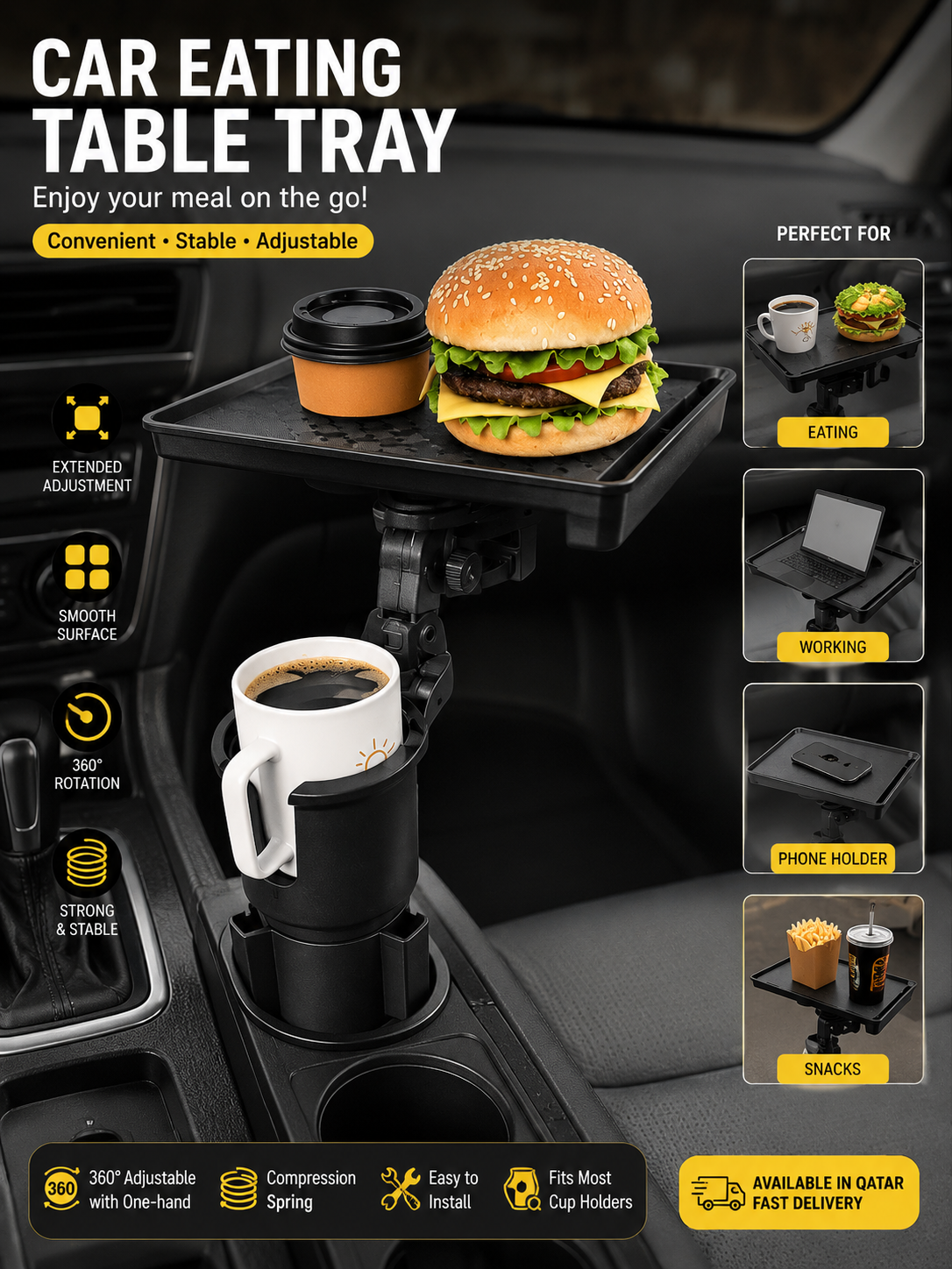 Car Eating Table Tray – Convenient & Adjustable - Image 2