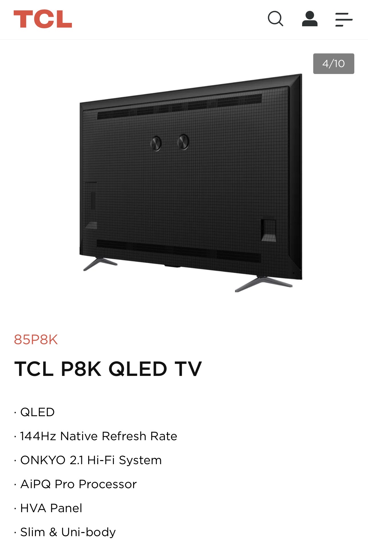 تلفزيون TCL 85 بوصة موديل P8K85 4000 ريال - Image 2