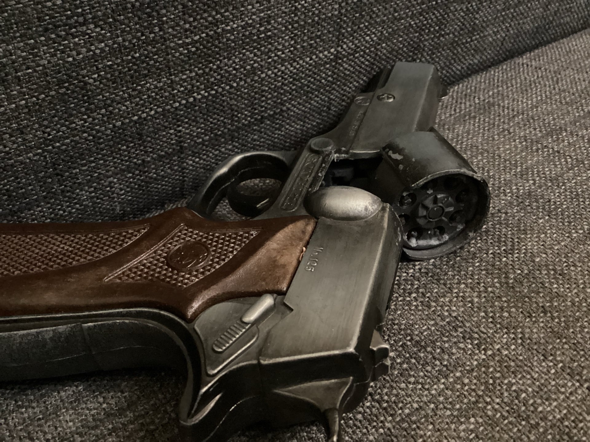 Cap gun very realistic pay extra for cap bullets very good condition not rusty - Image 3