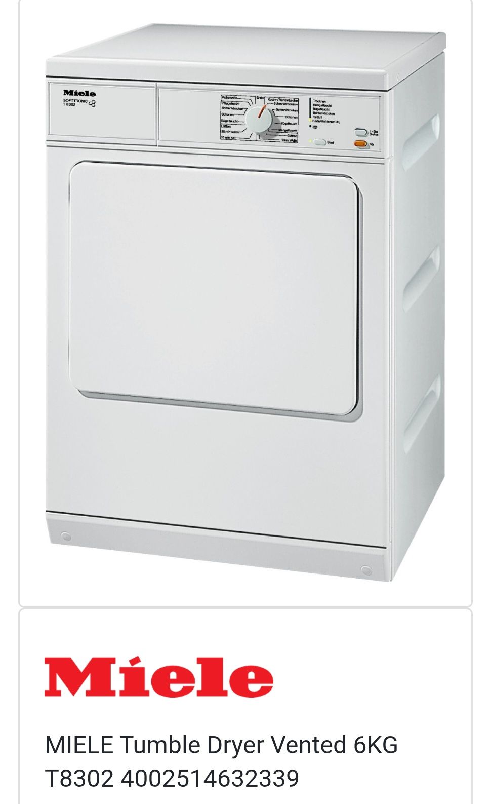 Miele Dryer German Original 6-8 KG - Image 4