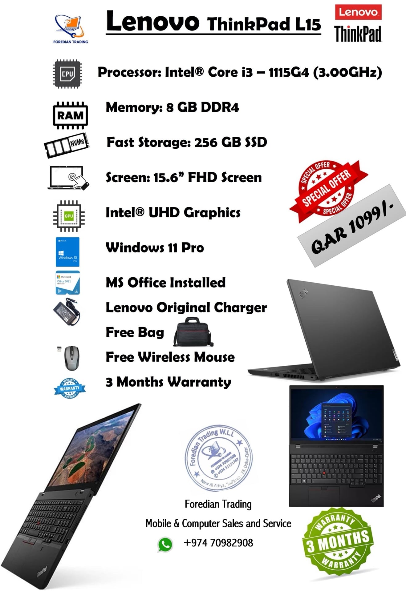 Lenovo ThinkPad L15 - i3-11 th Gen - Image 6