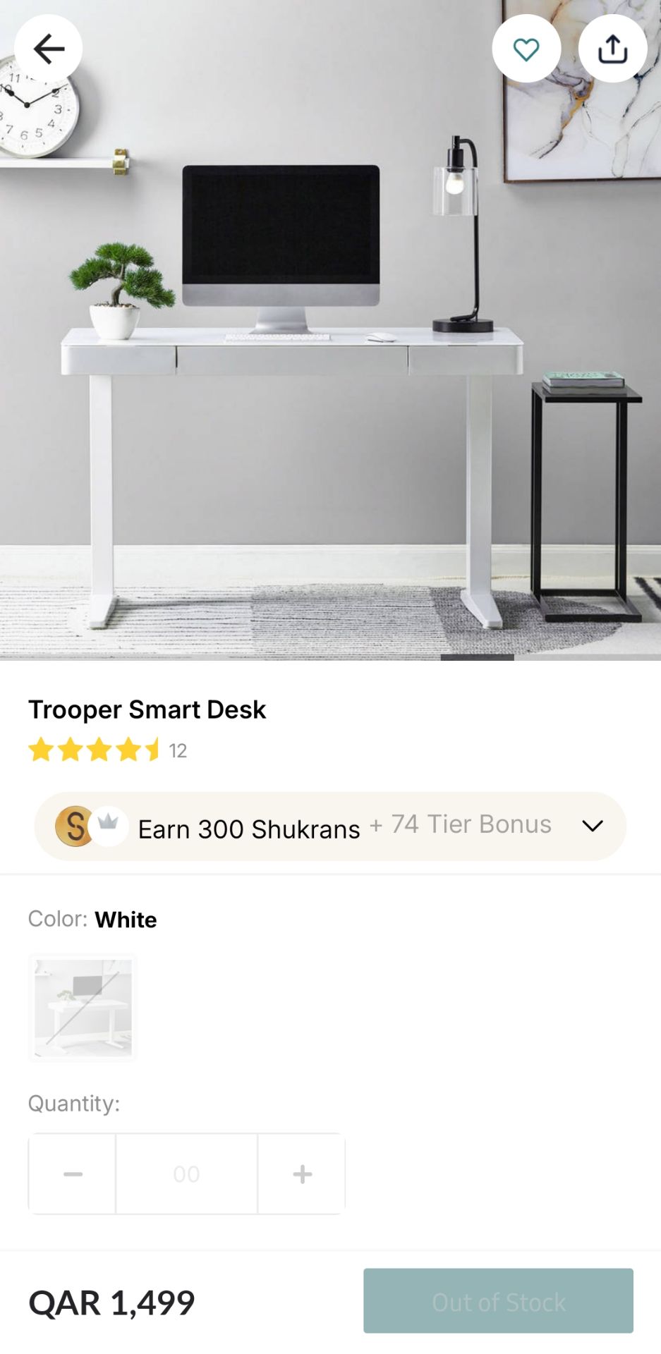 Smart Desk with Wireless Charger & Built-in Speakers – White - Image 5