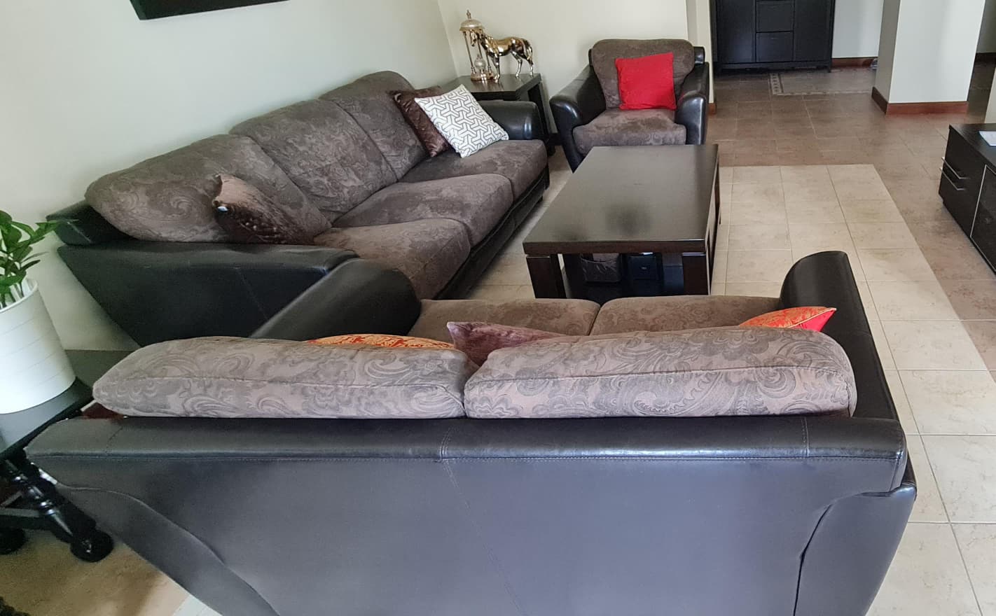 FABRIC SOFA Set with Center Table and 1 Side table for SALE!! - Image 2