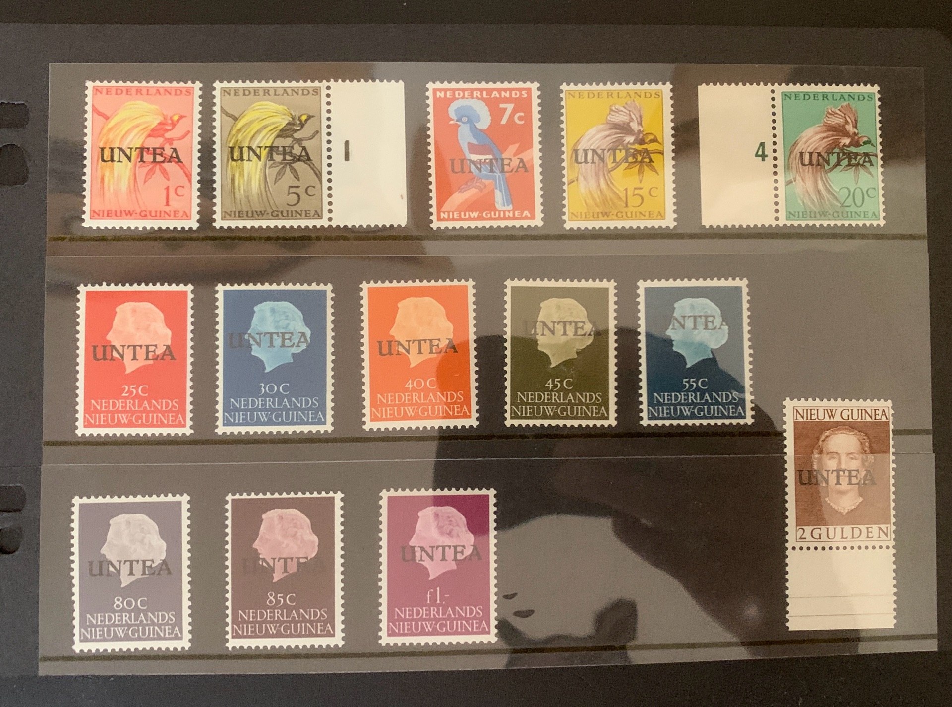 Indonesia provinces Irian Barat (all stamps), Riau and UNTEA stamps.  - Image 6
